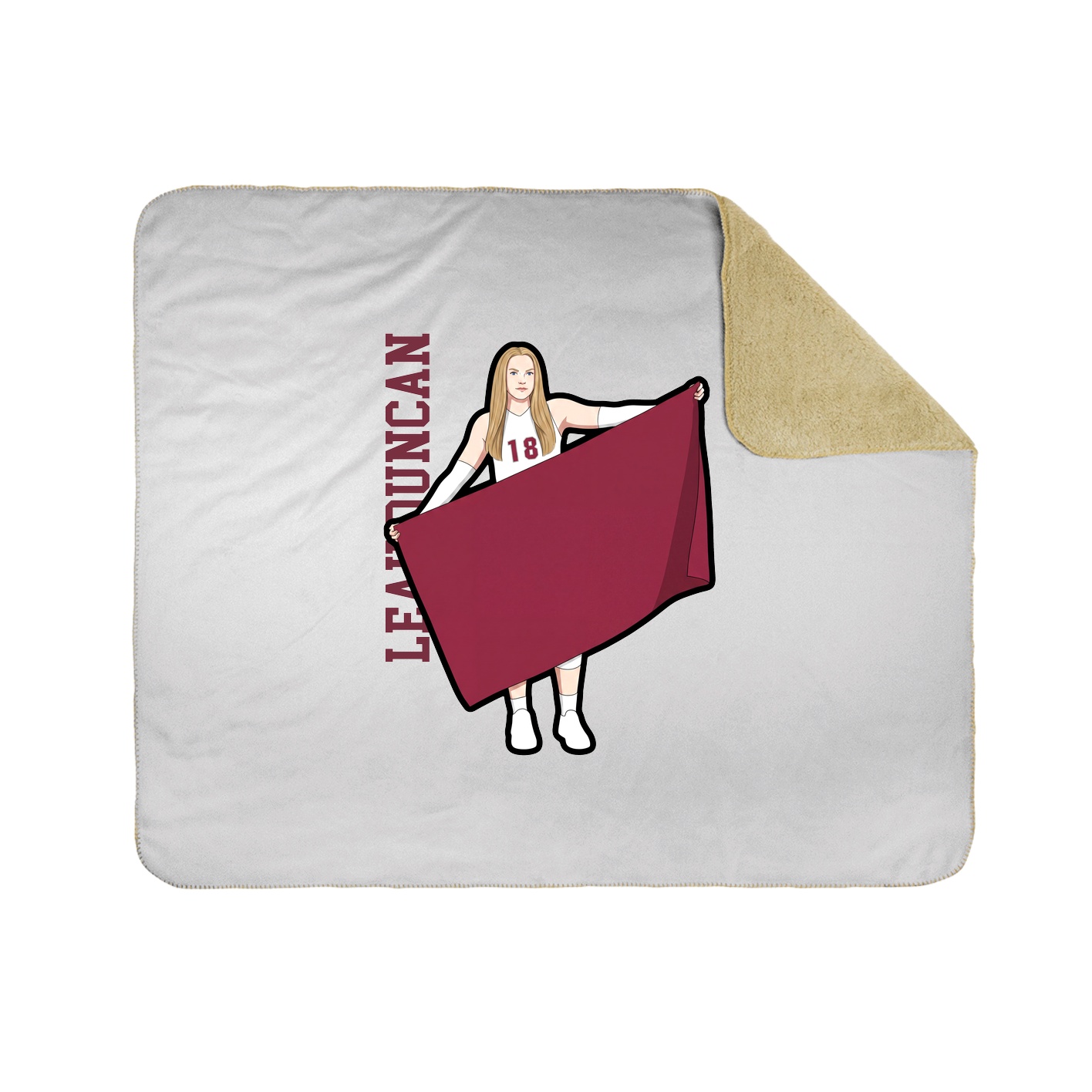 Throw Blanket — Name Vertical in White