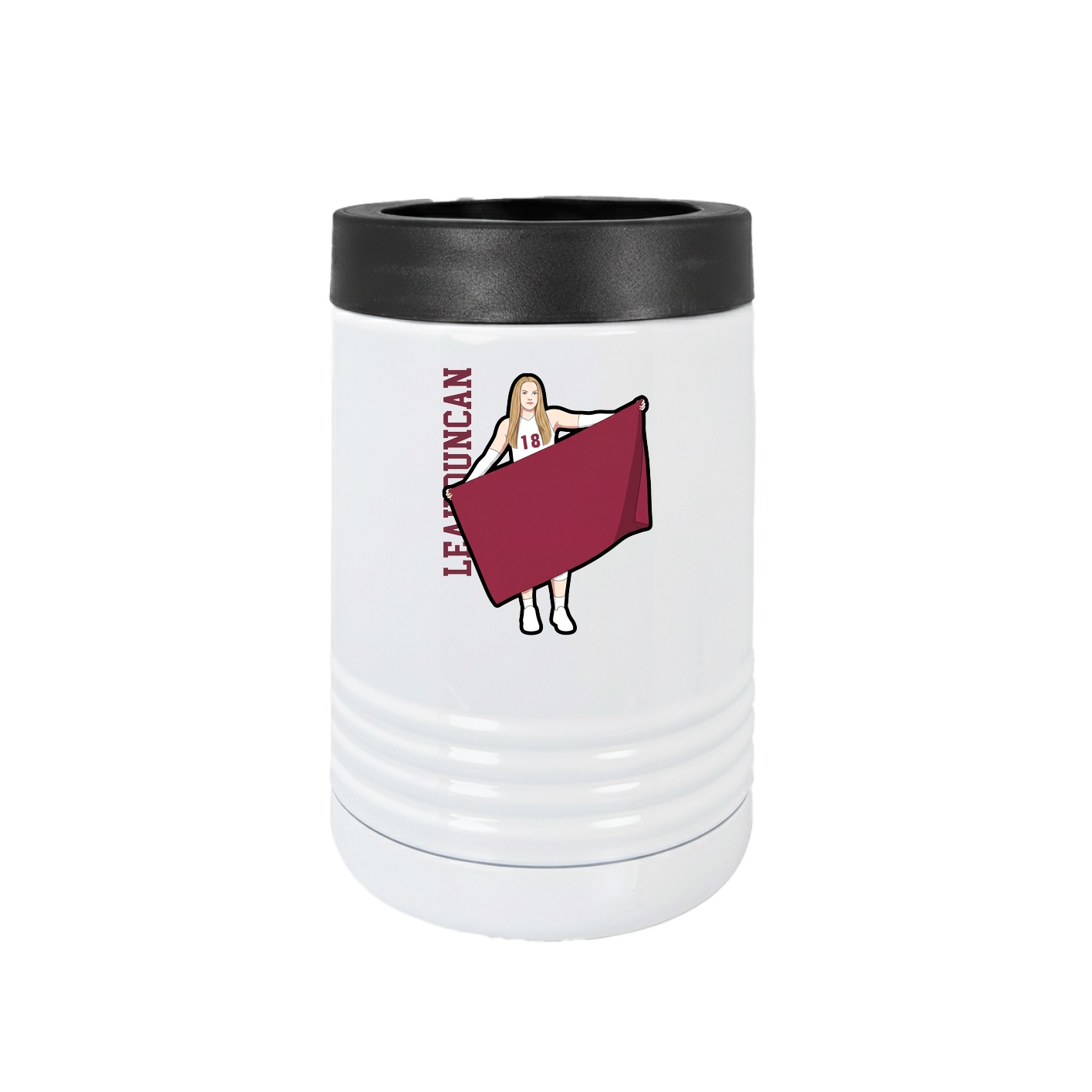 Beverage Holder — Name Vertical in White