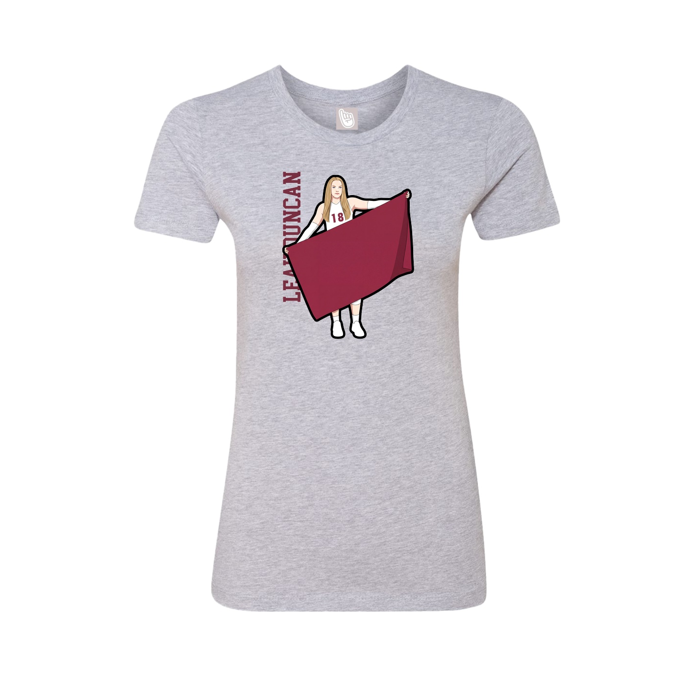 Fitted Women's Tee — Name Vertical in Grey