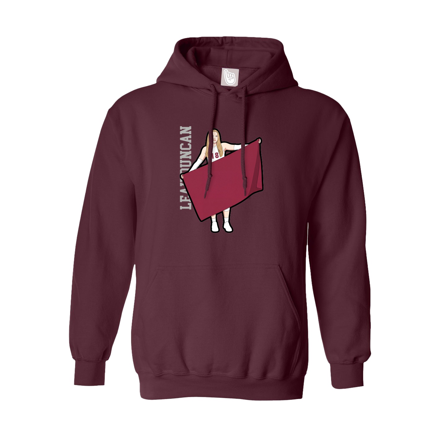 Hoodie — Name Vertical in Maroon