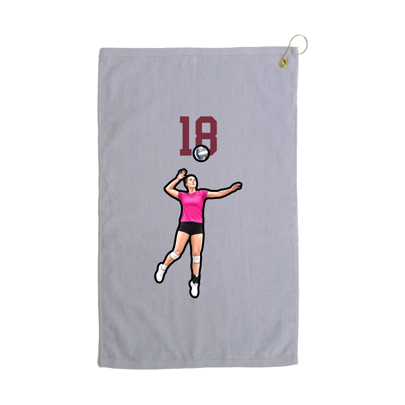 Golf Towel — Number Top in Grey