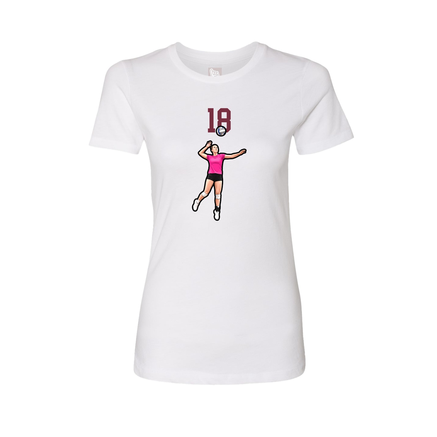 Fitted Women's Tee — Number Top in White