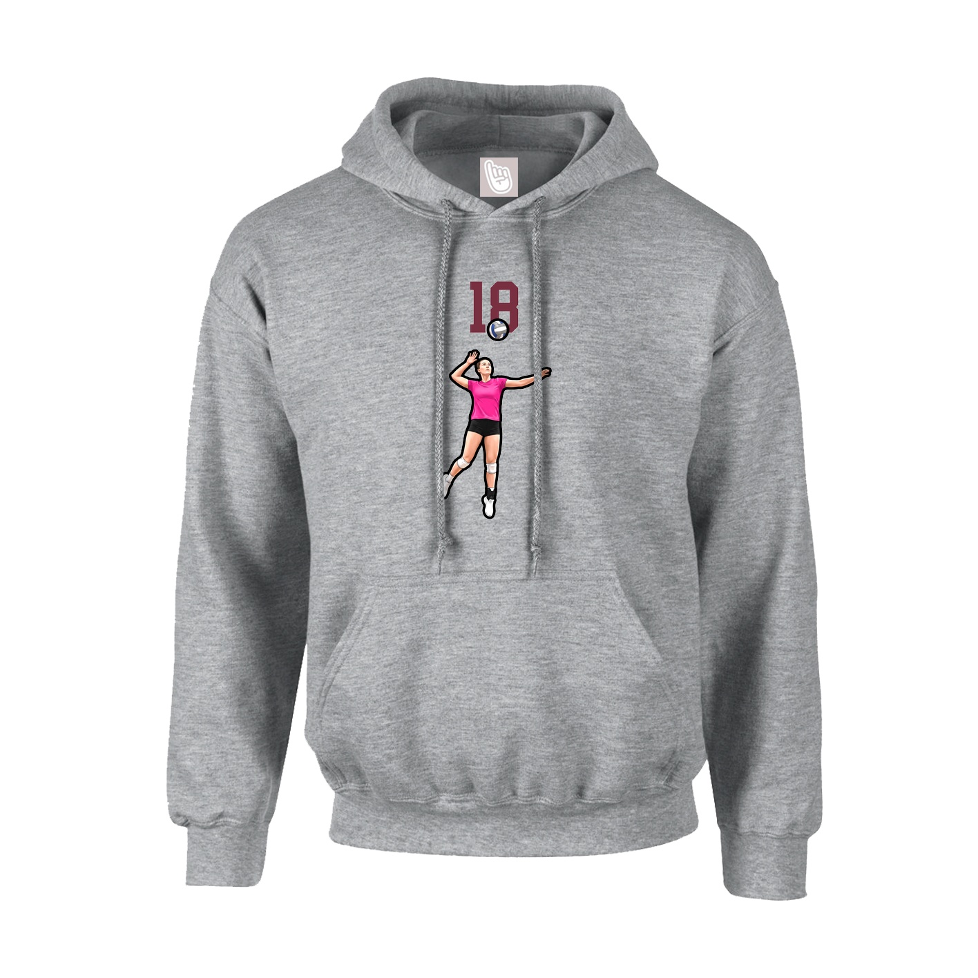 Hoodie — Number Top in Grey