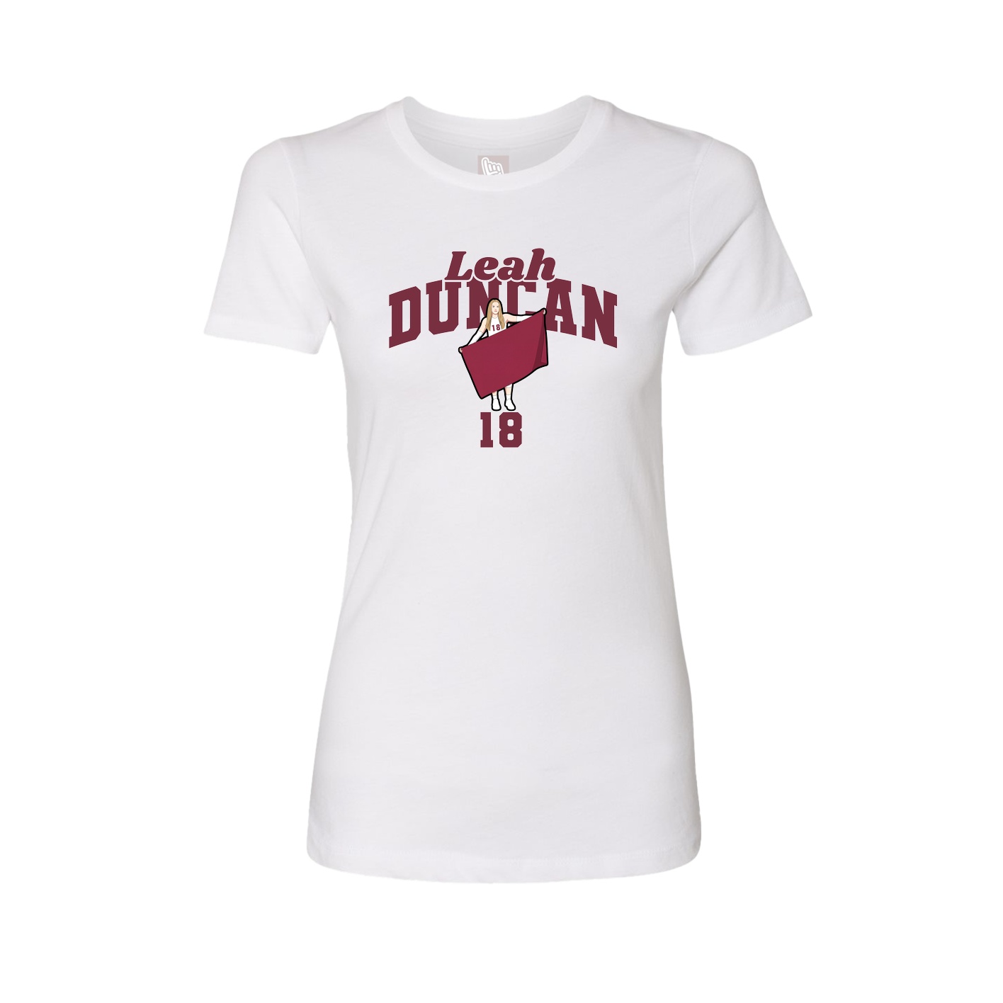 Fitted Women's Tee — Signature Arch in White