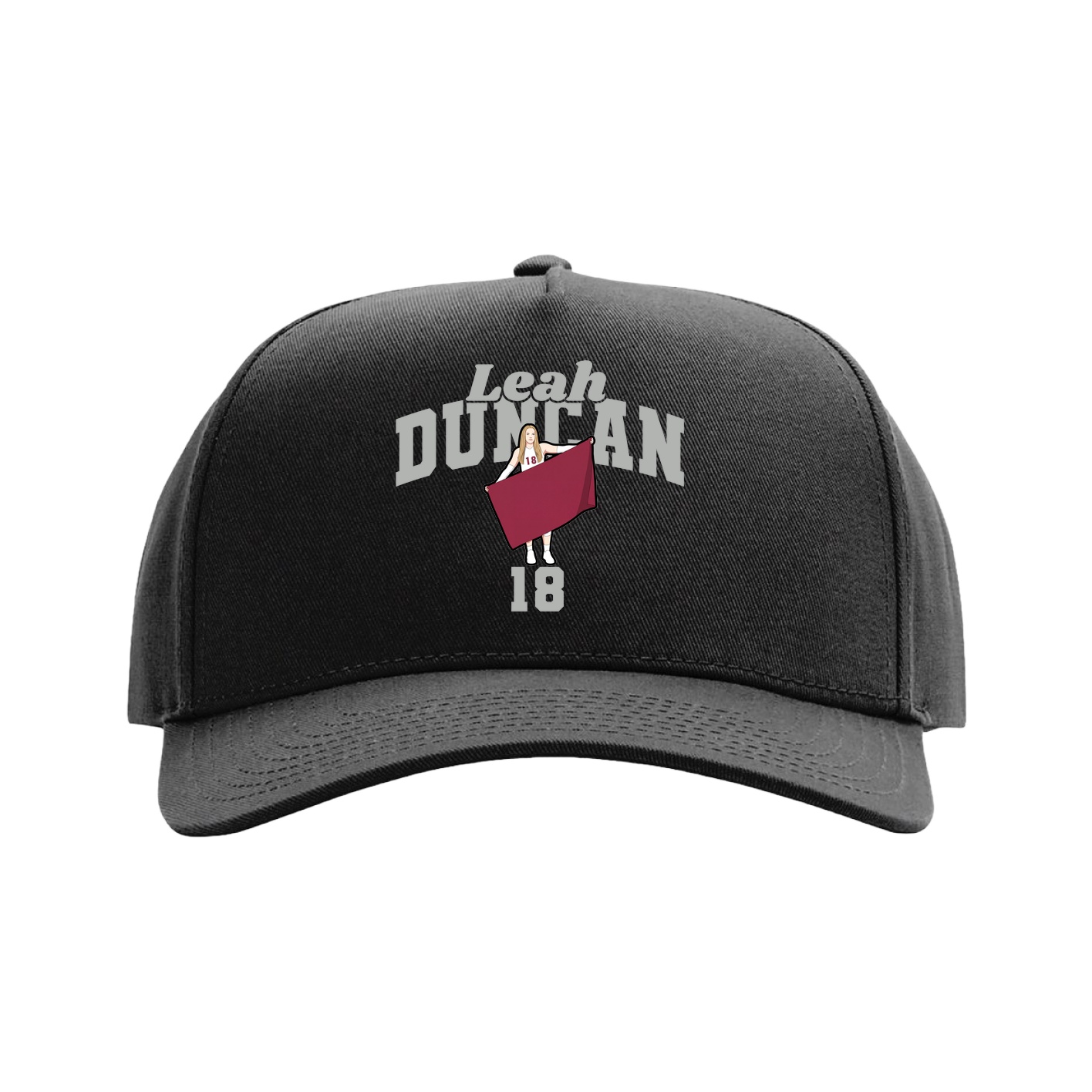 Full Fabric Five-Panel Champ Cap — Signature Arch in Black