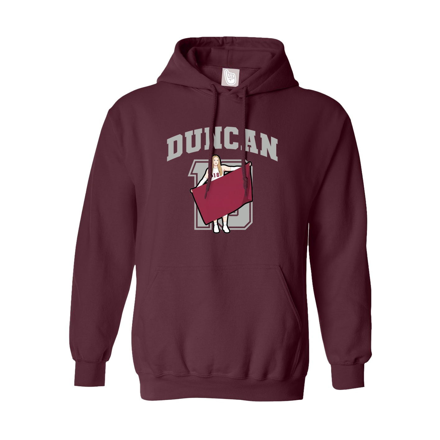 Hoodie — Number in Maroon