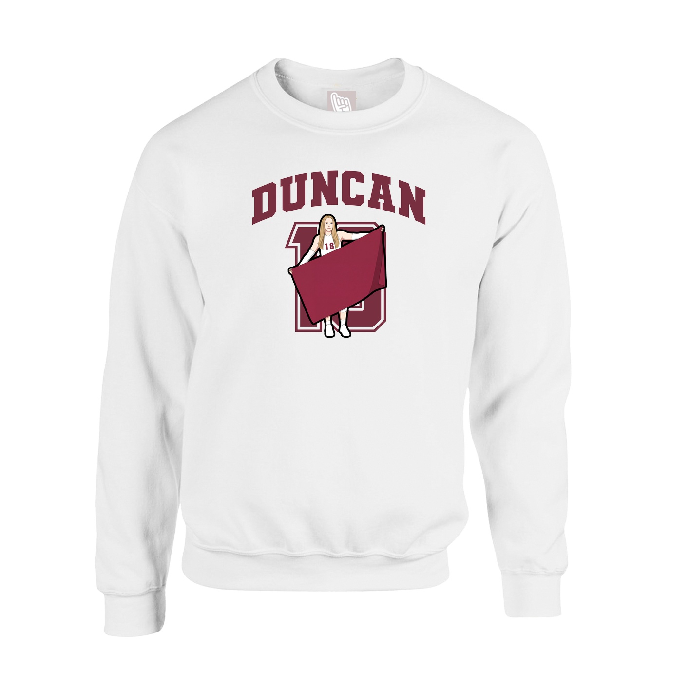 Fleece Crew — Number in White