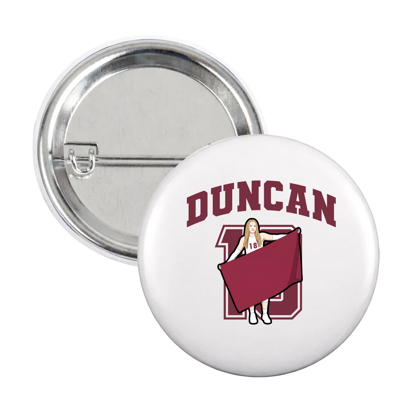Game Day Button — Number in White