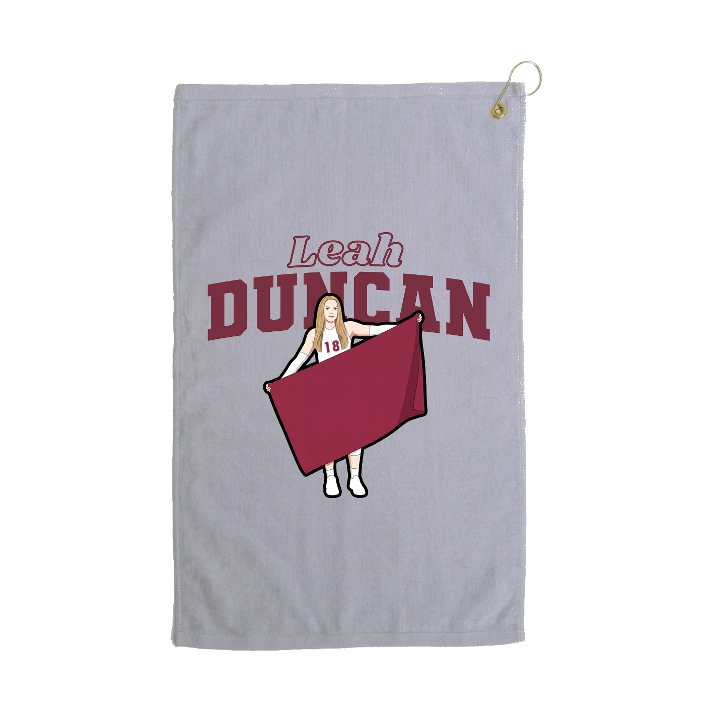 Golf Towel — Name Arch in Grey