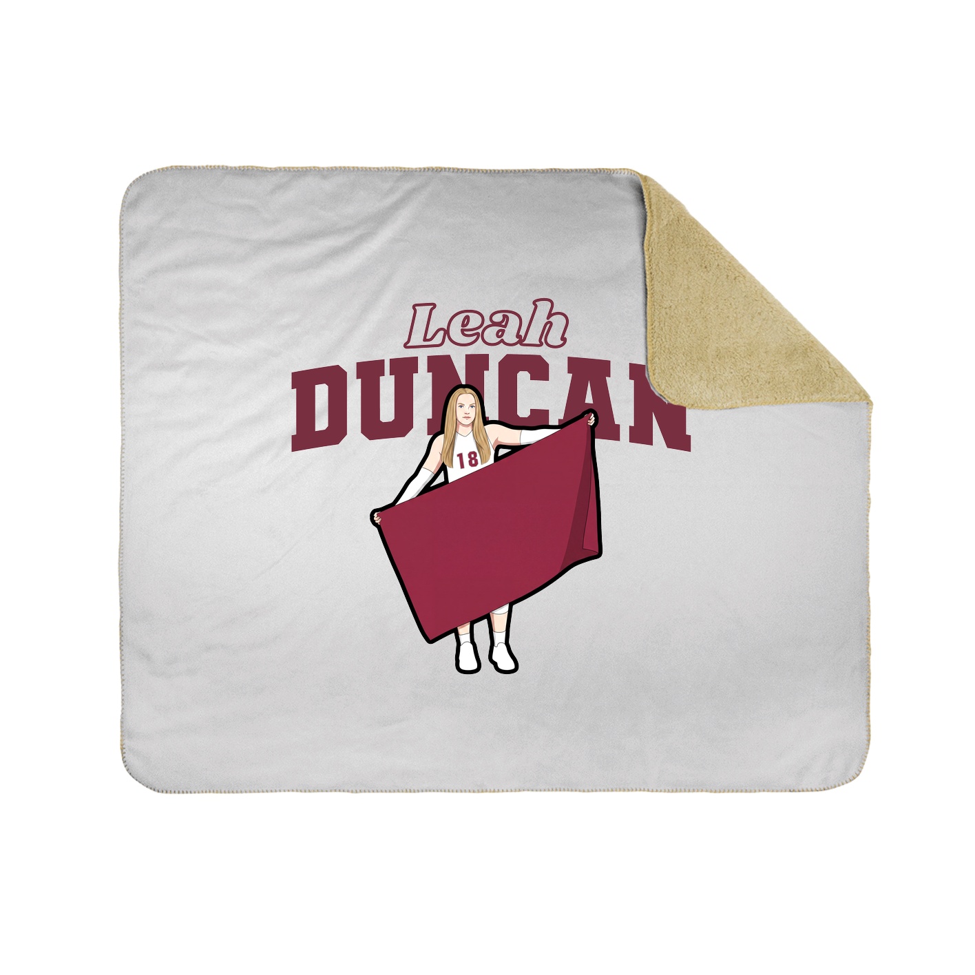 Throw Blanket — Name Arch in White