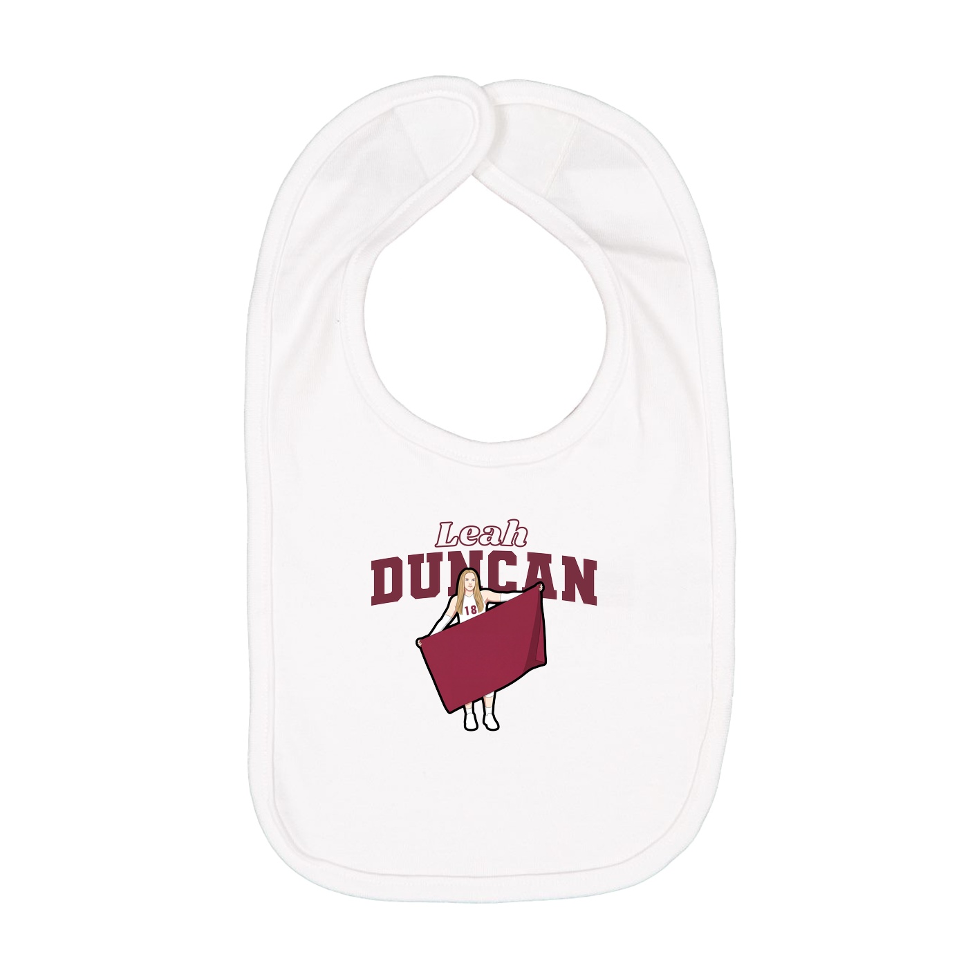 Infant Bib — Name Arch in White
