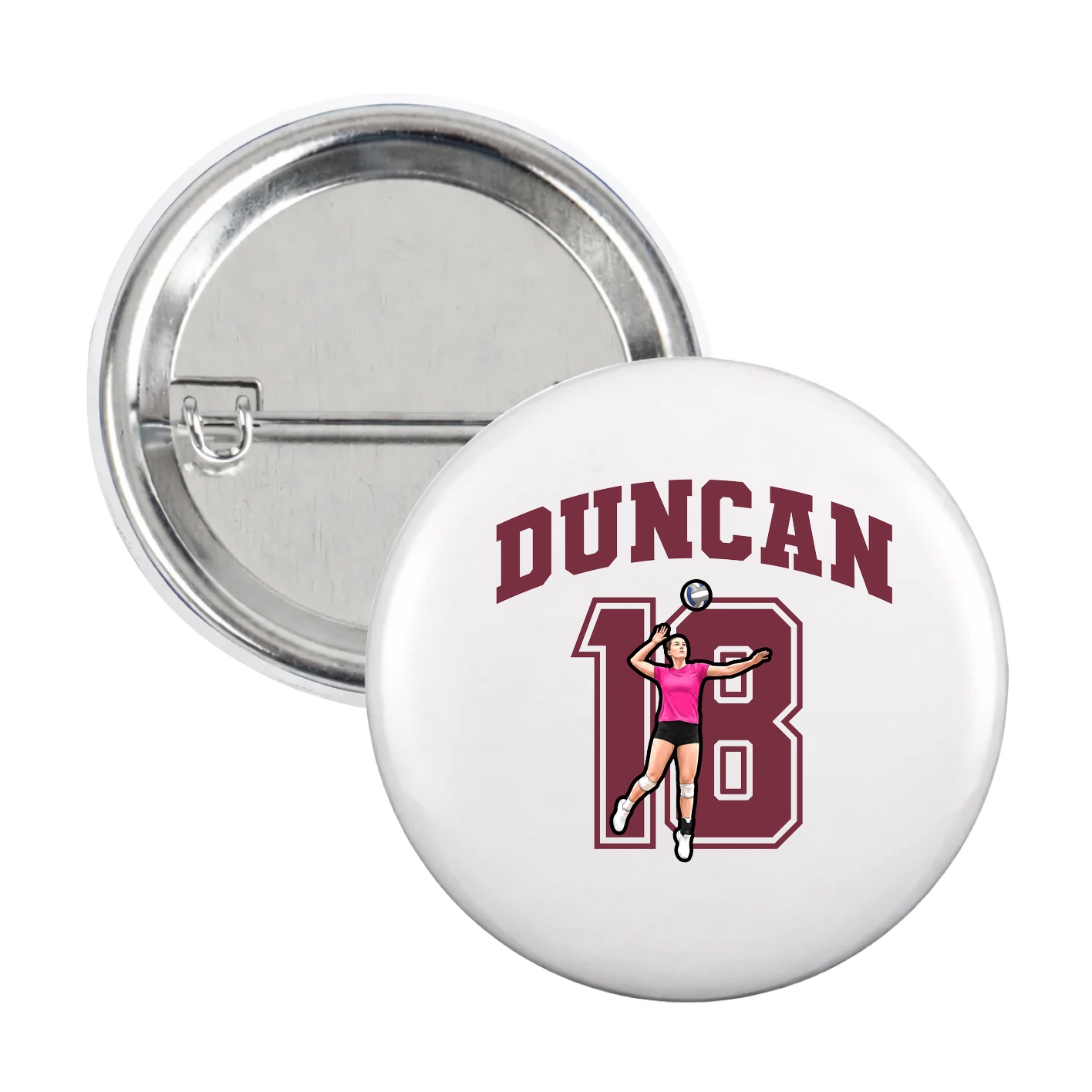 Game Day Button — Number in White