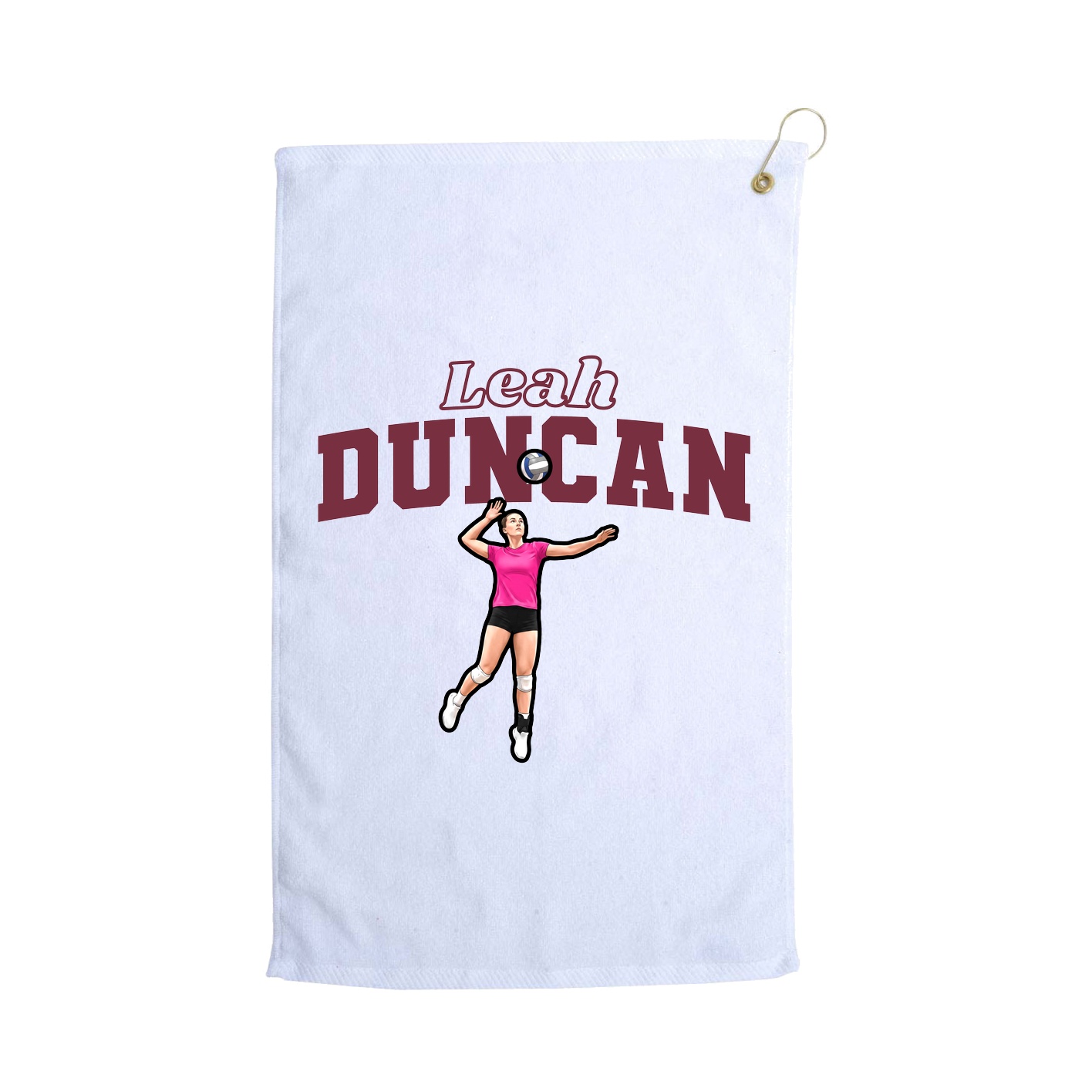 Golf Towel — Name Arch in White