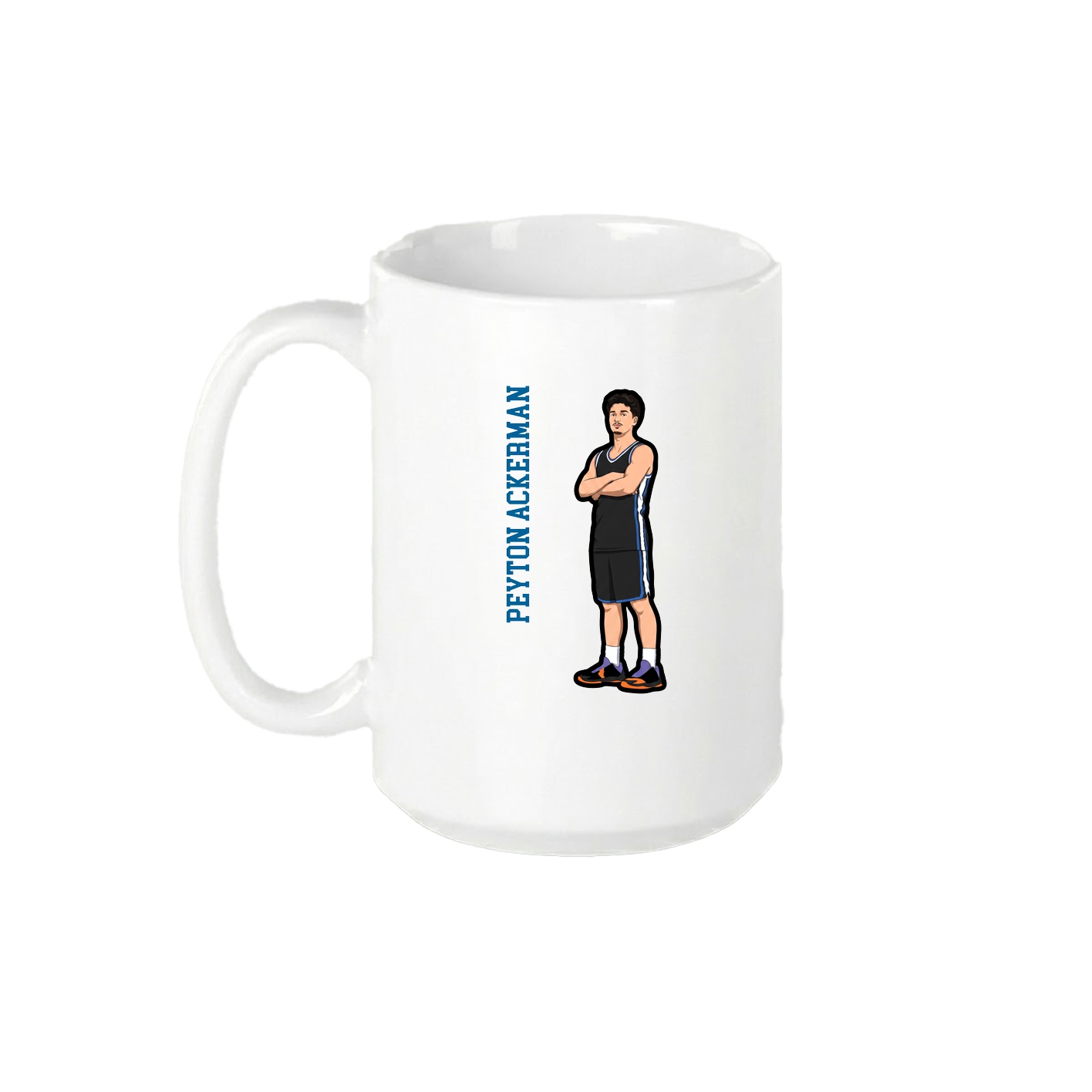 15oz Coffee Mug — Name Vertical in White