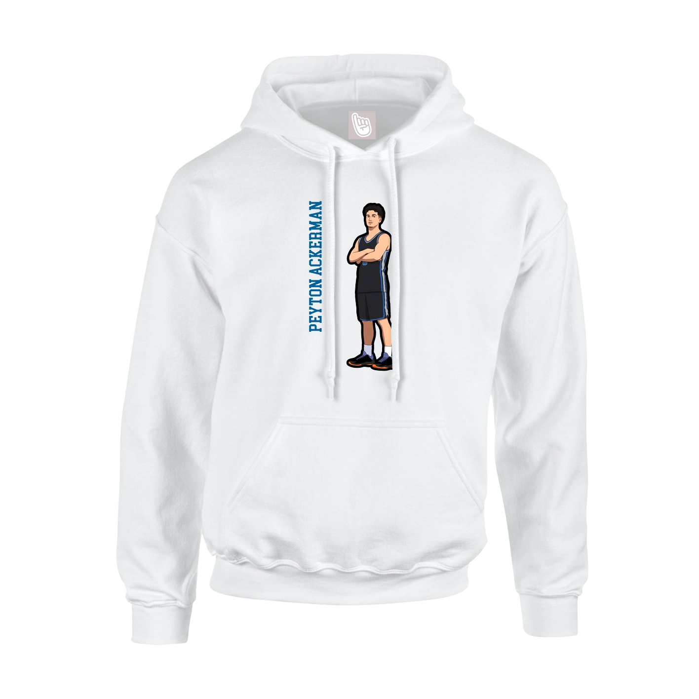 Hoodie — Name Vertical in White