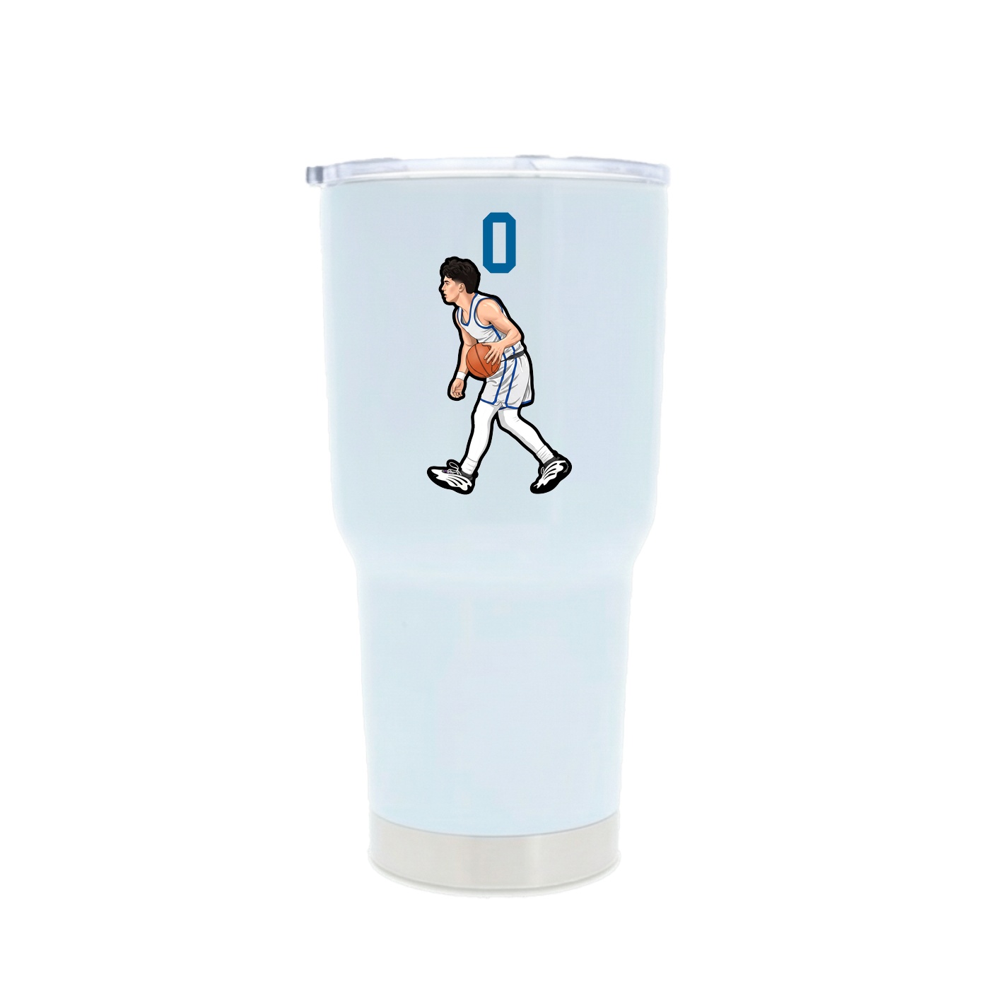 30oz Stainless Steel Tumbler — Number Top in White