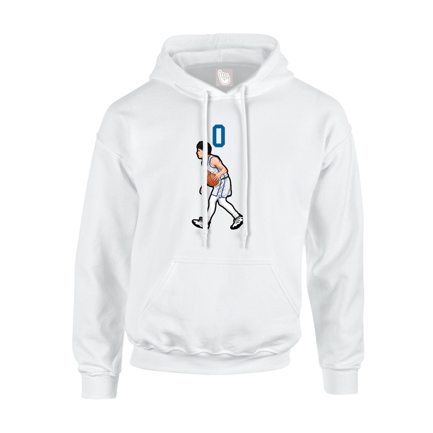 Youth Hoodie — Number Top in White