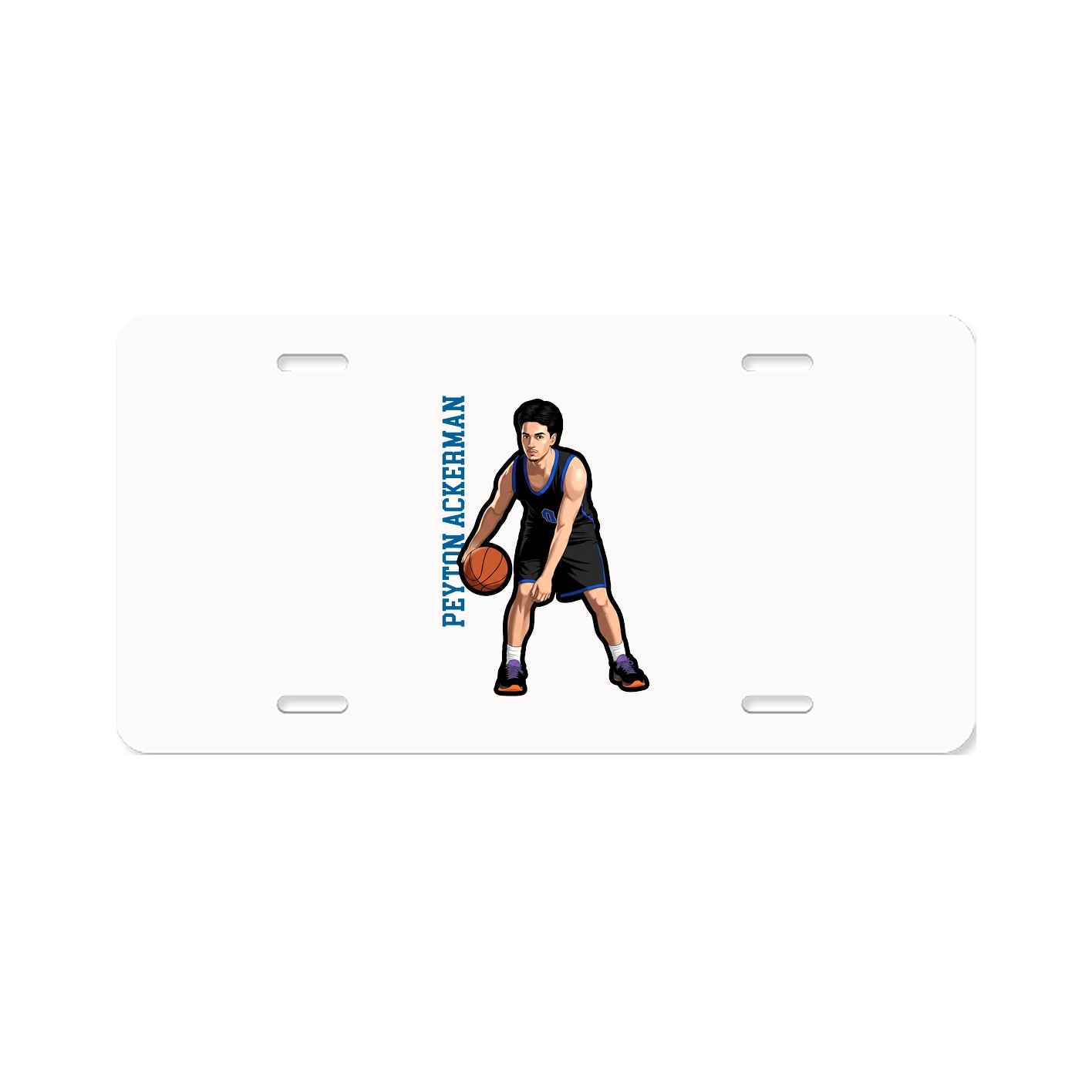 License Plate — Name Vertical in Classic