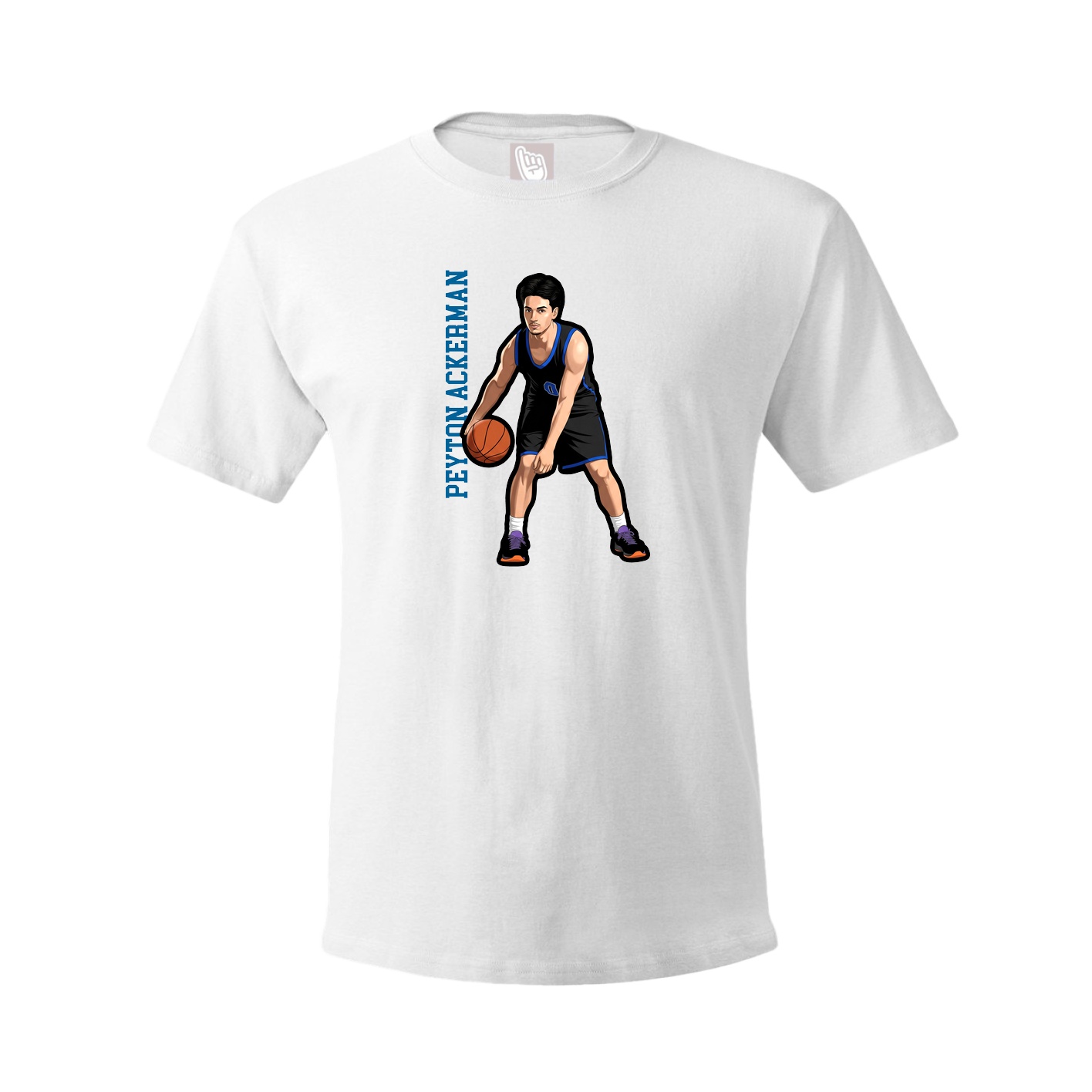Youth Tee — Name Vertical in White