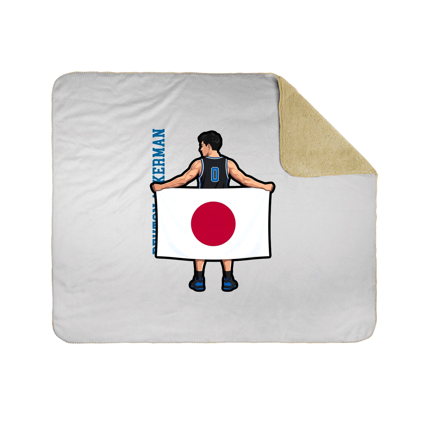 Throw Blanket — Name Vertical in White