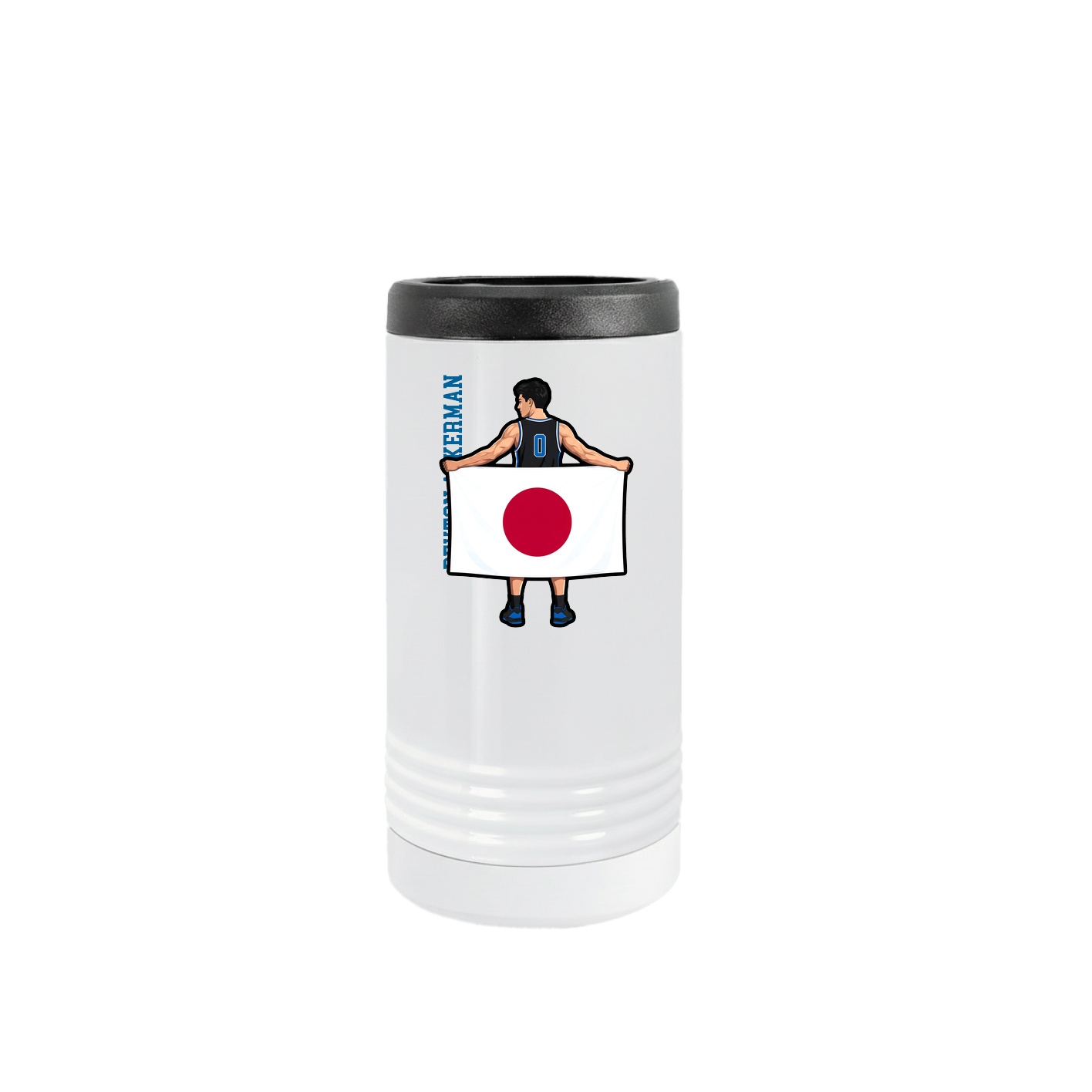 Slim Beverage Holder — Name Vertical in White