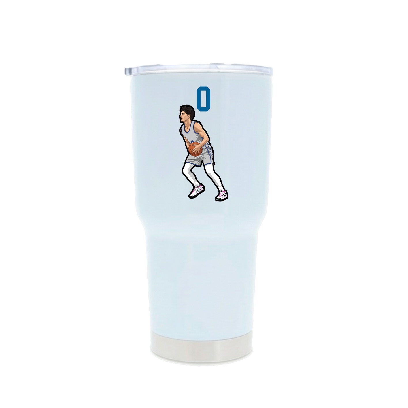 30oz Stainless Steel Tumbler — Number Top in White