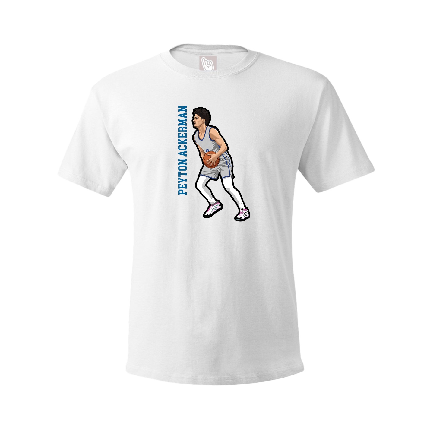 Youth Tee — Name Vertical in White