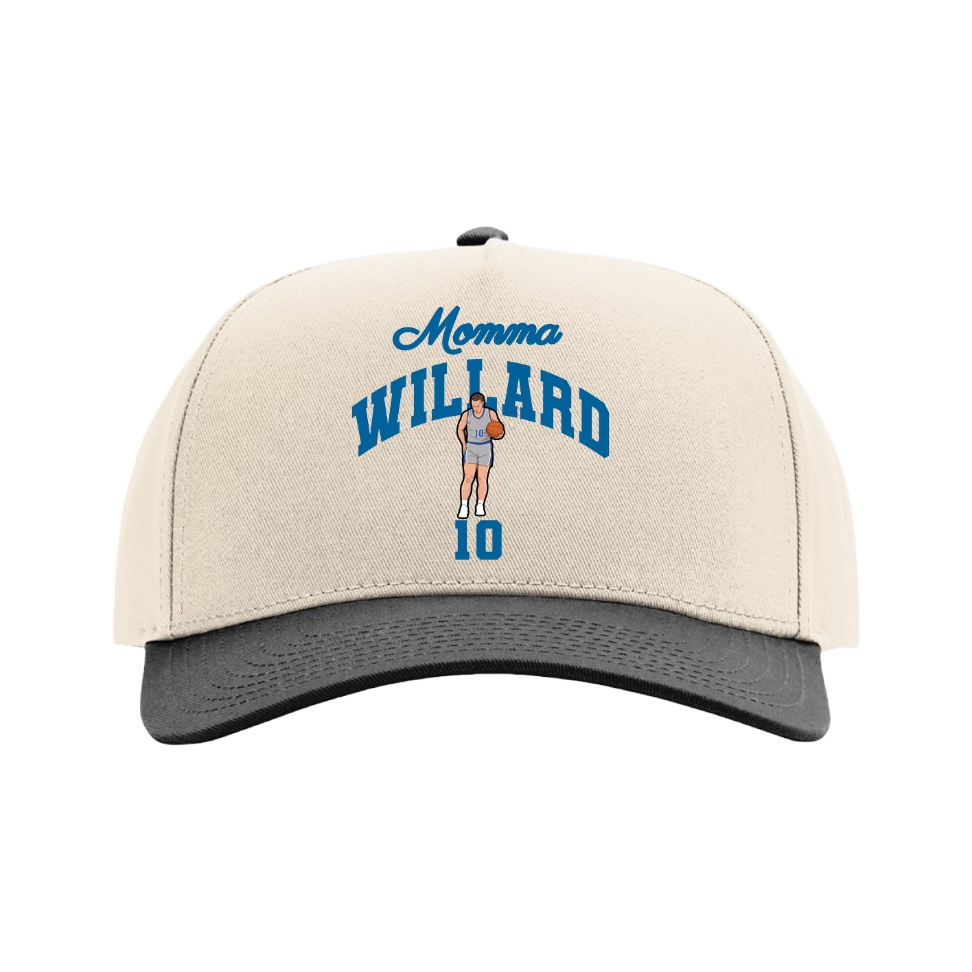 Full Fabric Five-Panel Champ Cap — Mothers Day Arch in Cream/Black