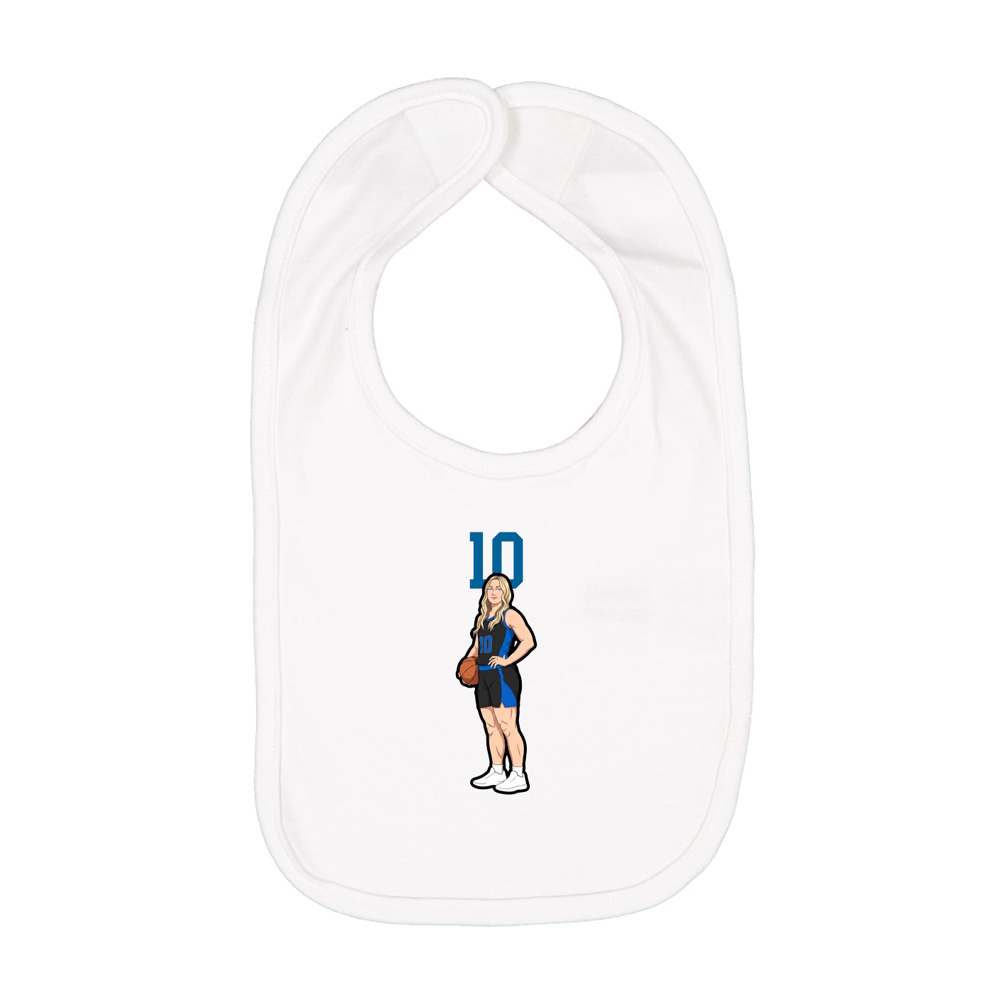 Infant Bib — Number Top in White