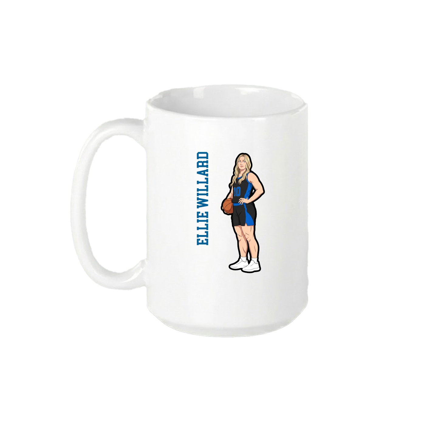 15oz Coffee Mug — Name Vertical in White