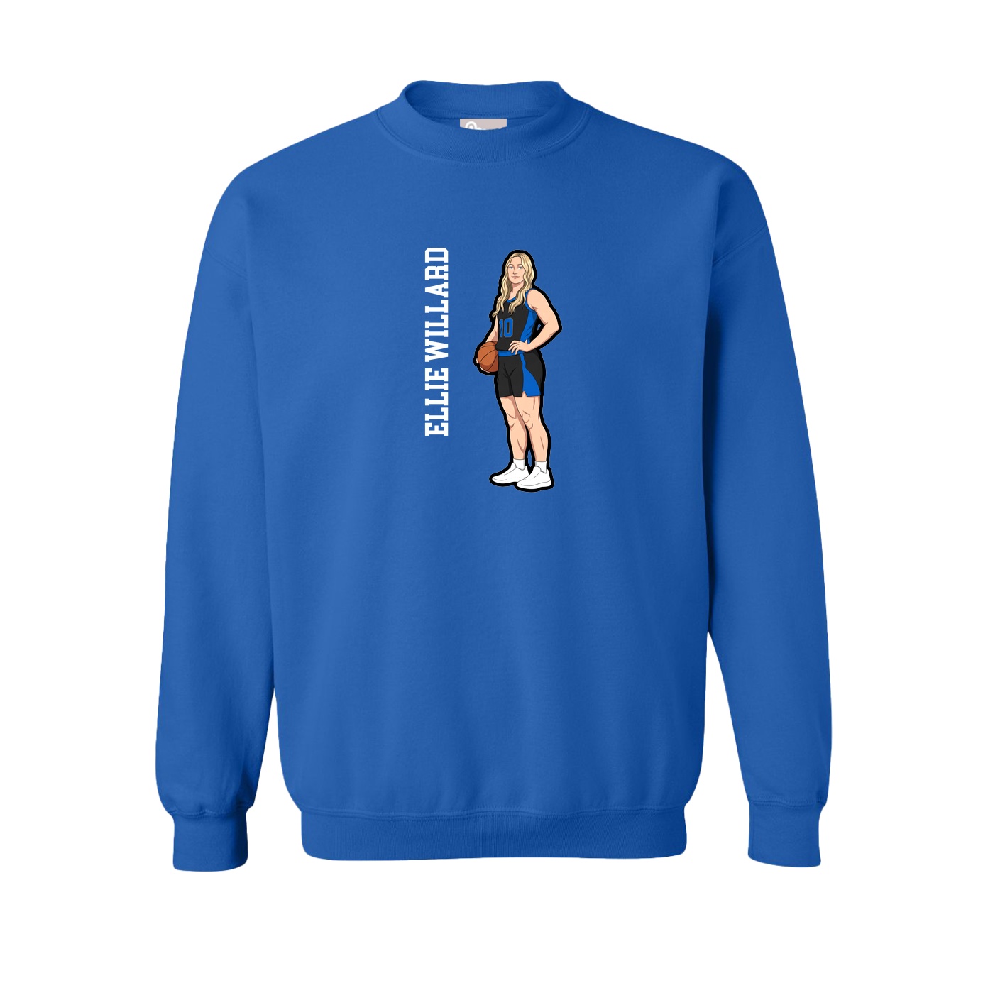 Fleece Crew — Name Vertical in Royal