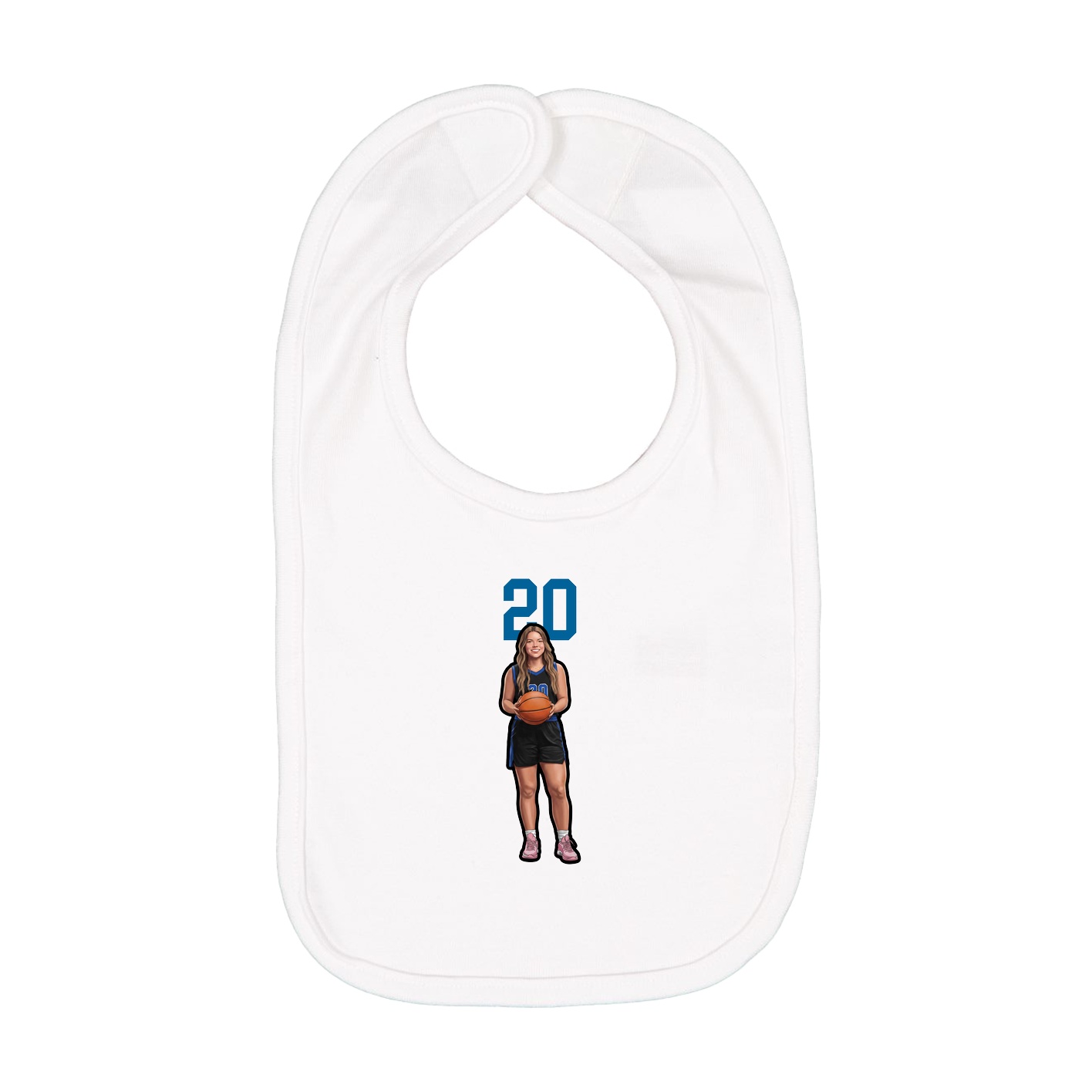 Infant Bib — Number Top in White