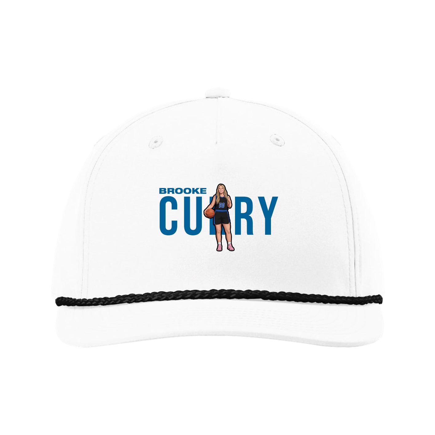 Five-Panel Classic Rope Cap — Player Name in White