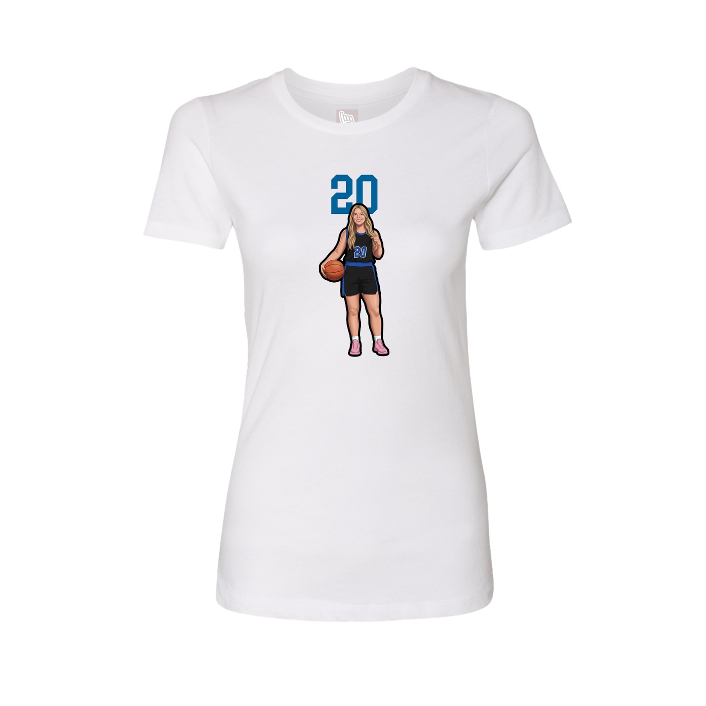 Fitted Women's Tee — Number Top in White
