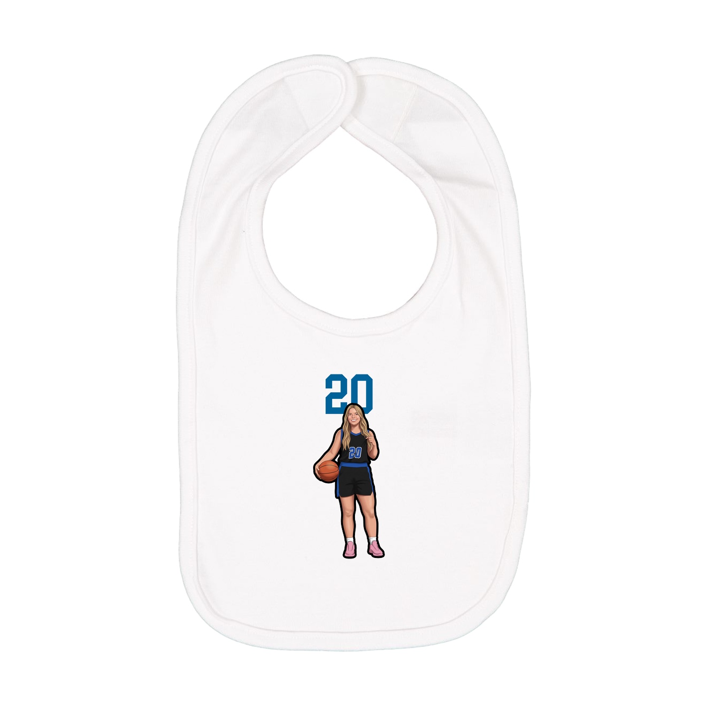Infant Bib — Number Top in White