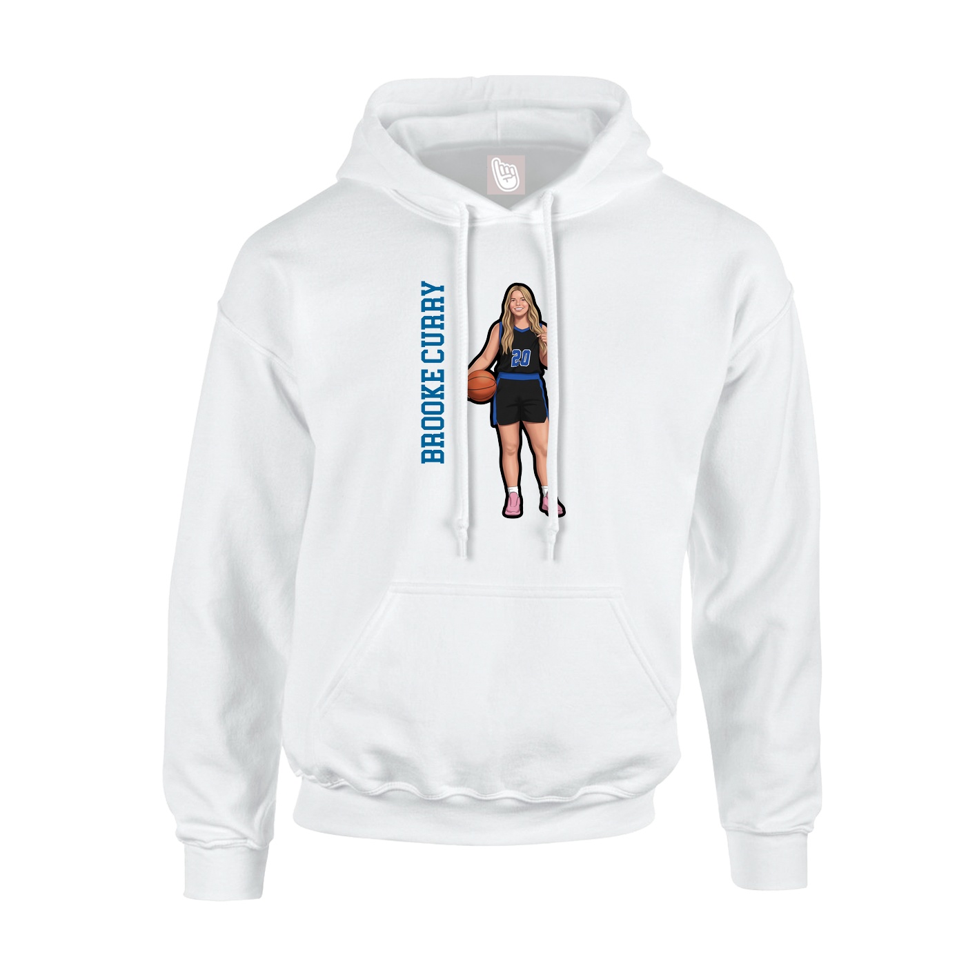 Youth Hoodie — Name Vertical in White