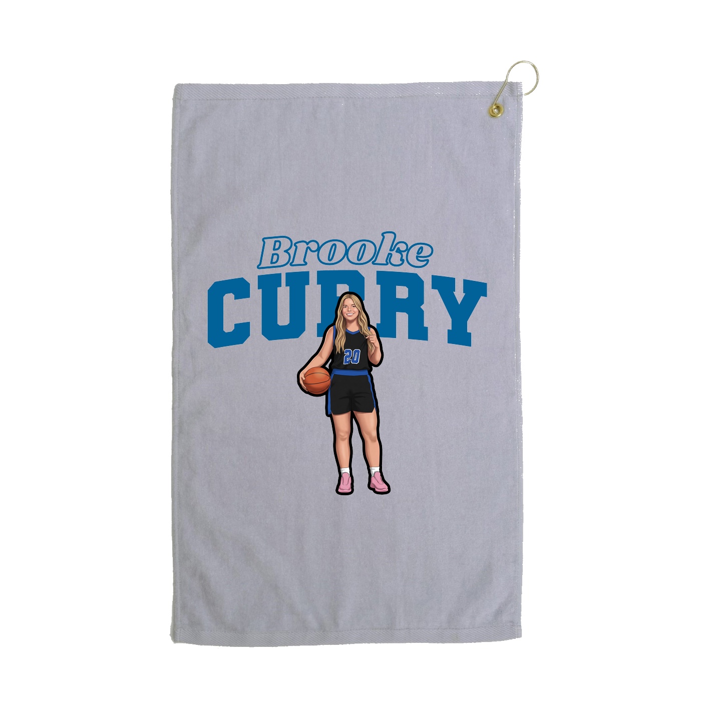 Golf Towel — Name Arch in Grey