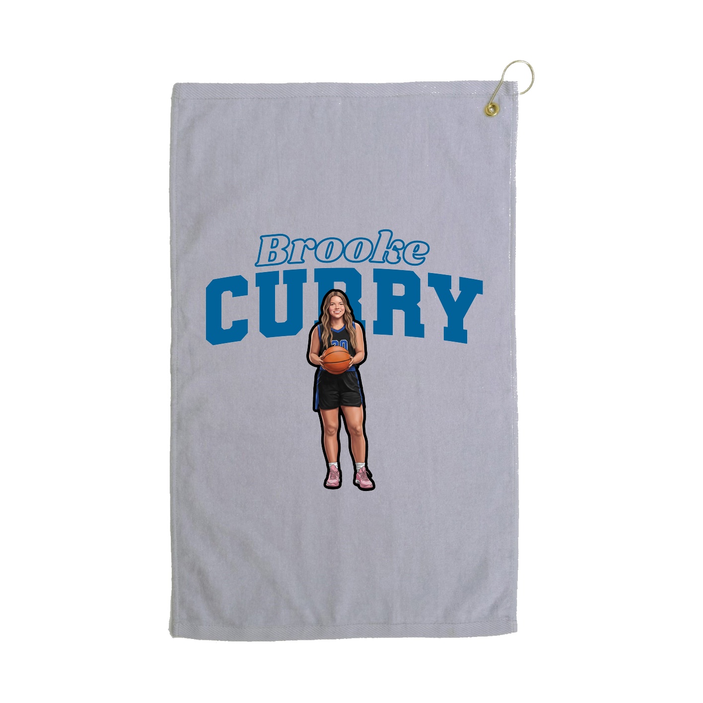Golf Towel — Name Arch in Grey