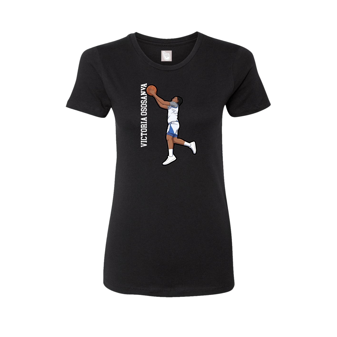 Womens Tee — Name Vertical in Black