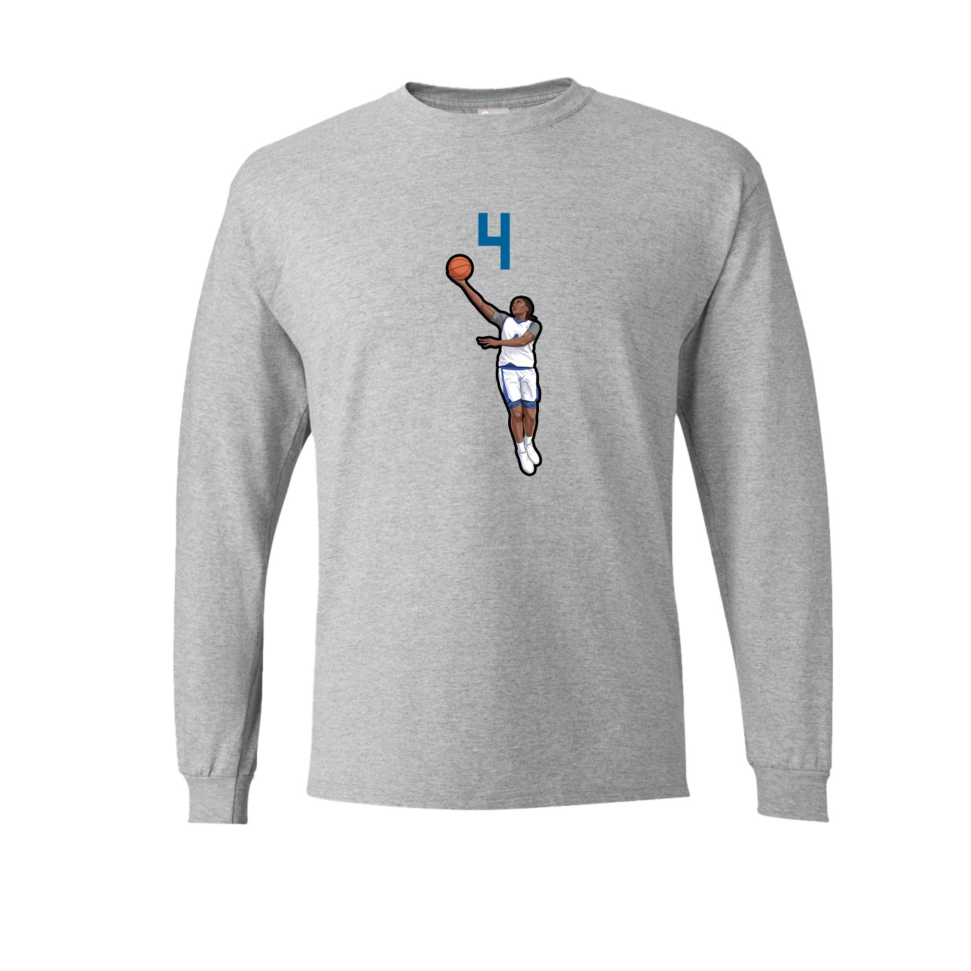 Long Sleeve Tee — Number Top in Grey