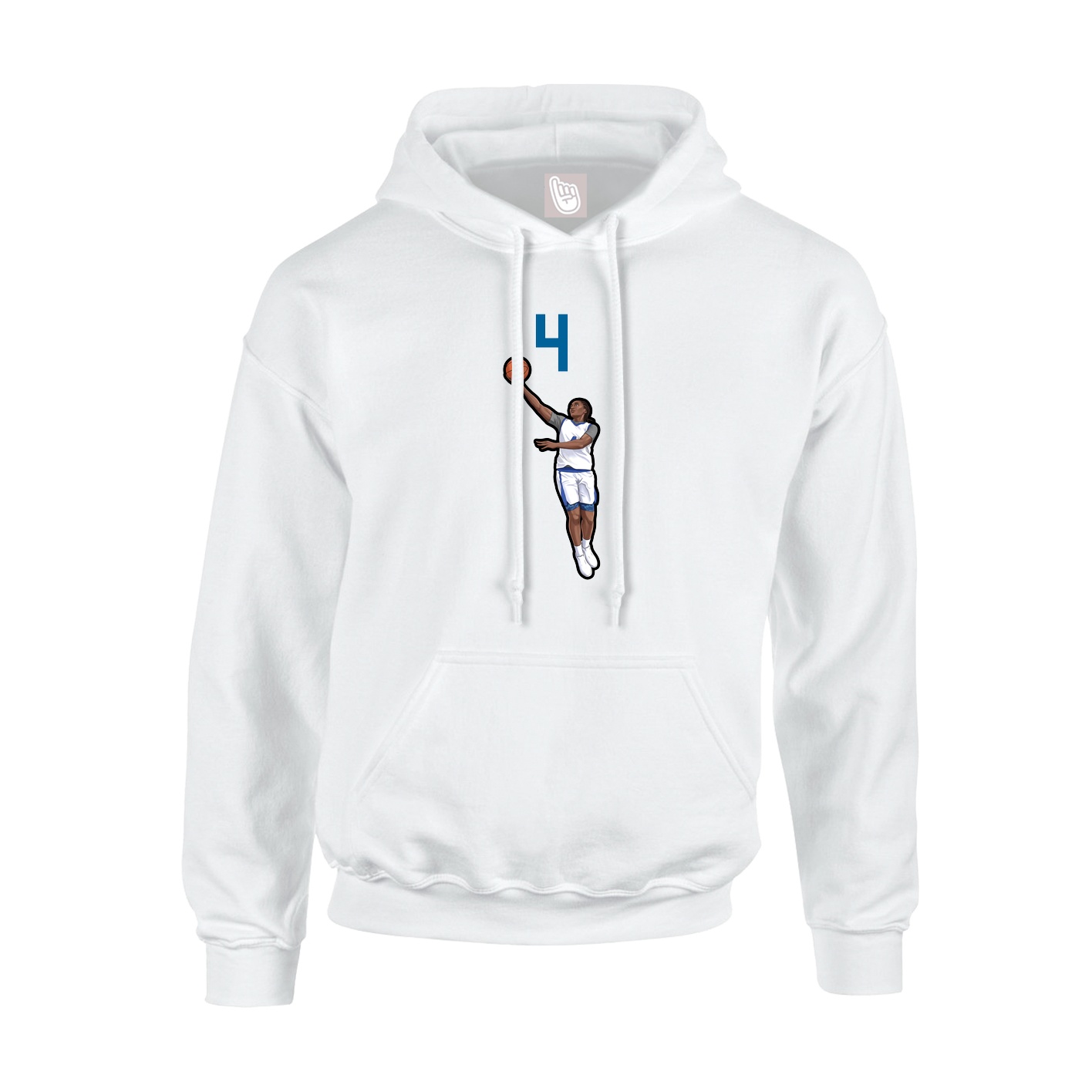 Hoodie — Number Top in White