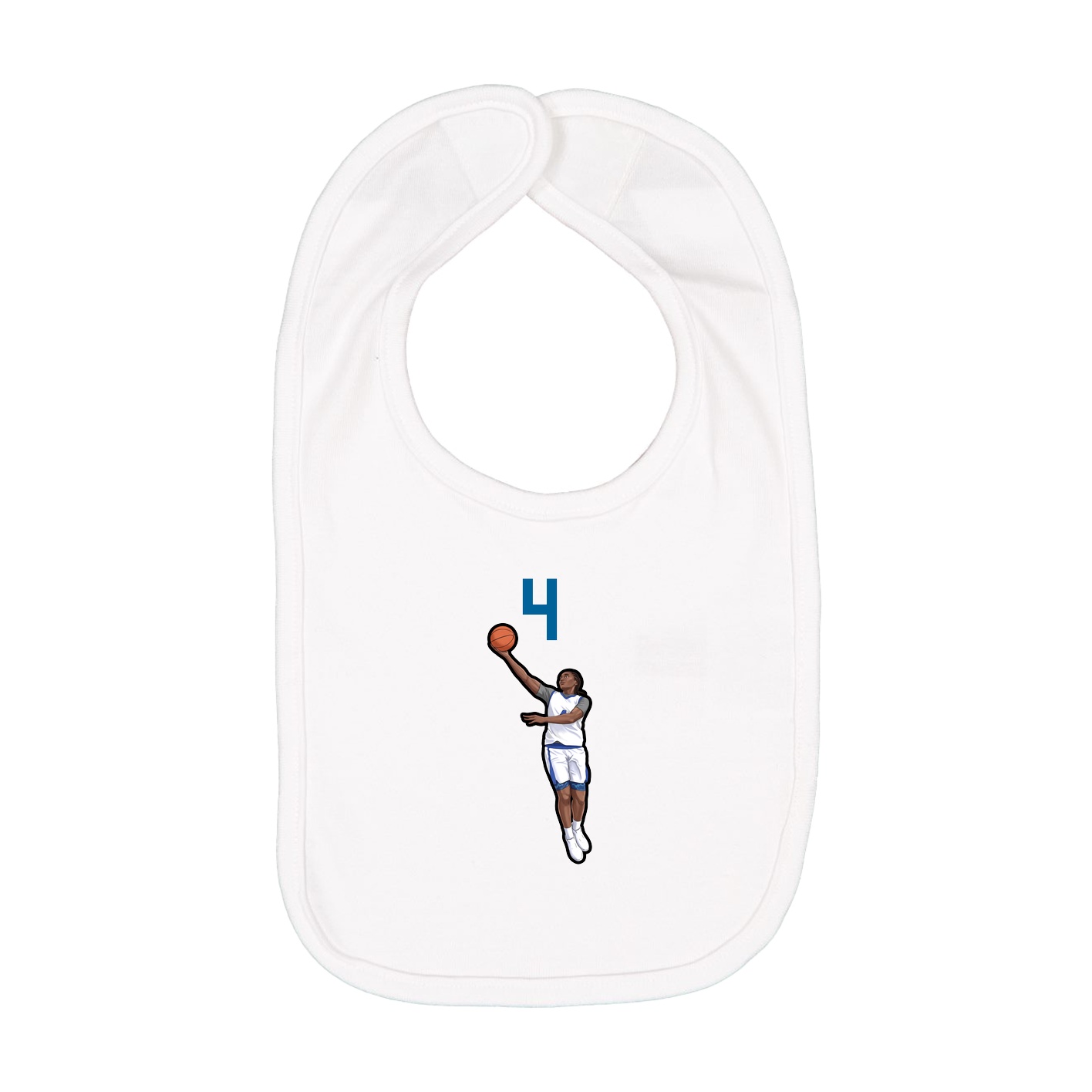 Infant Bib — Number Top in White