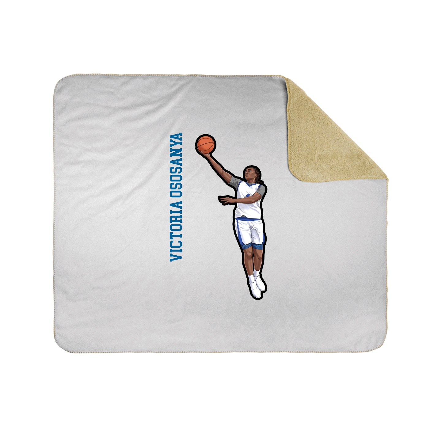 Throw Blanket — Name Vertical in White