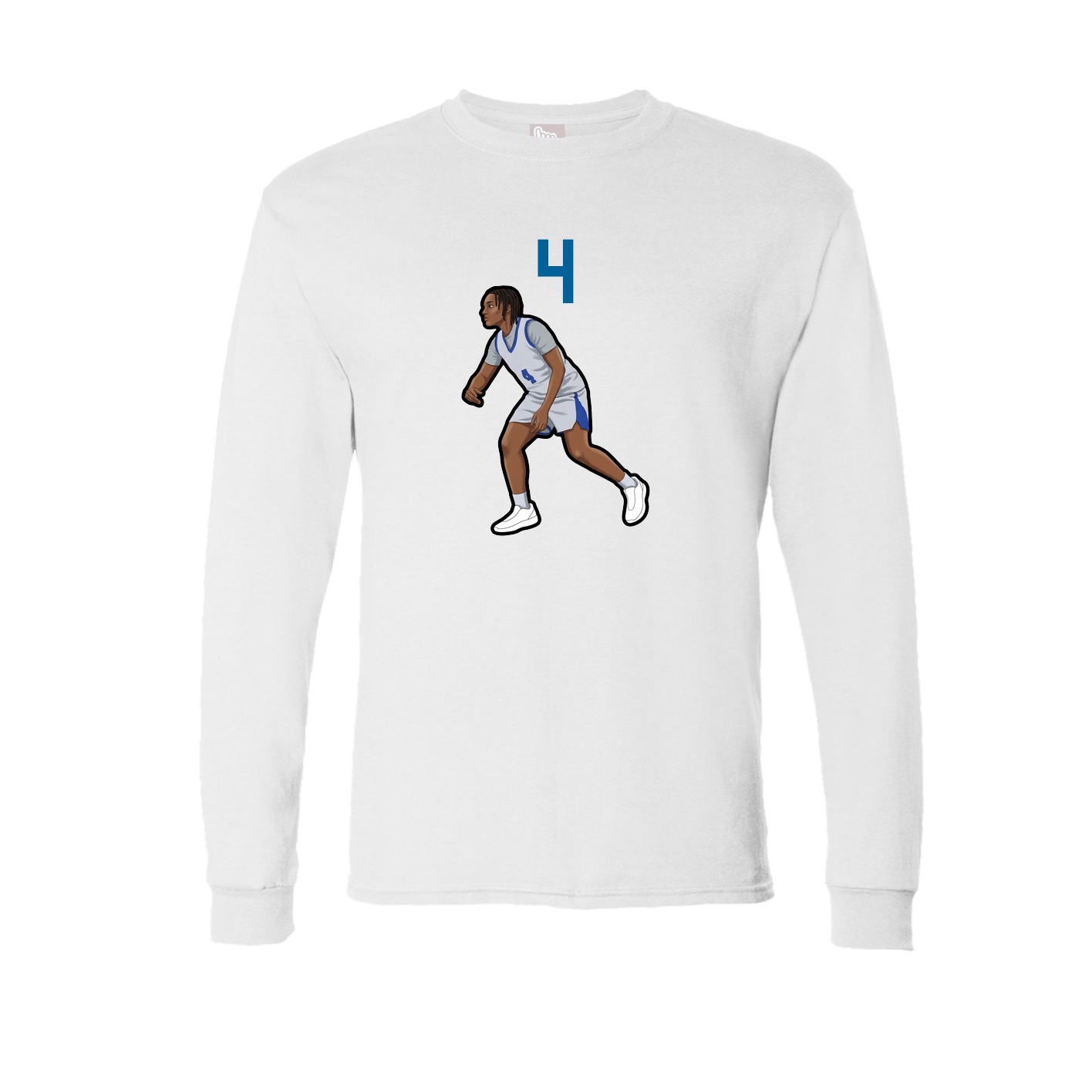 Long Sleeve Tee — Number Top in White