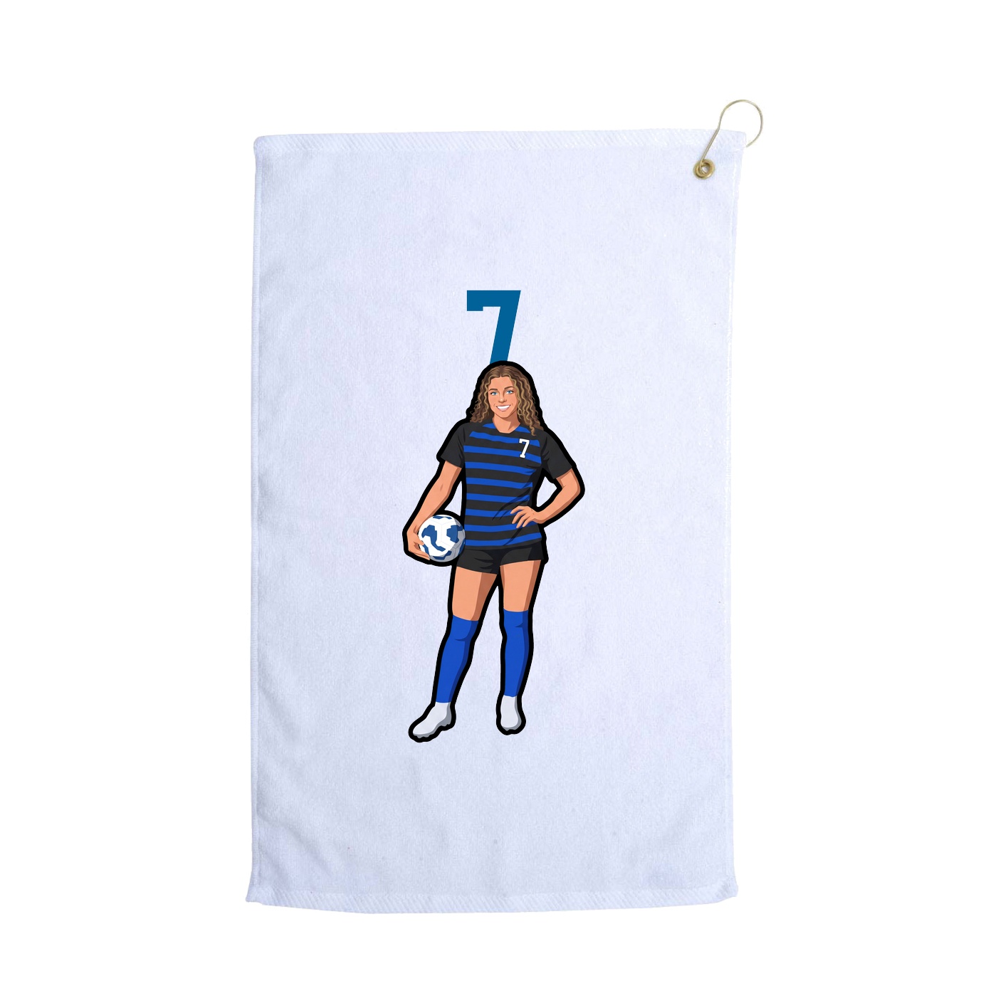 Golf Towel — Number Top in White