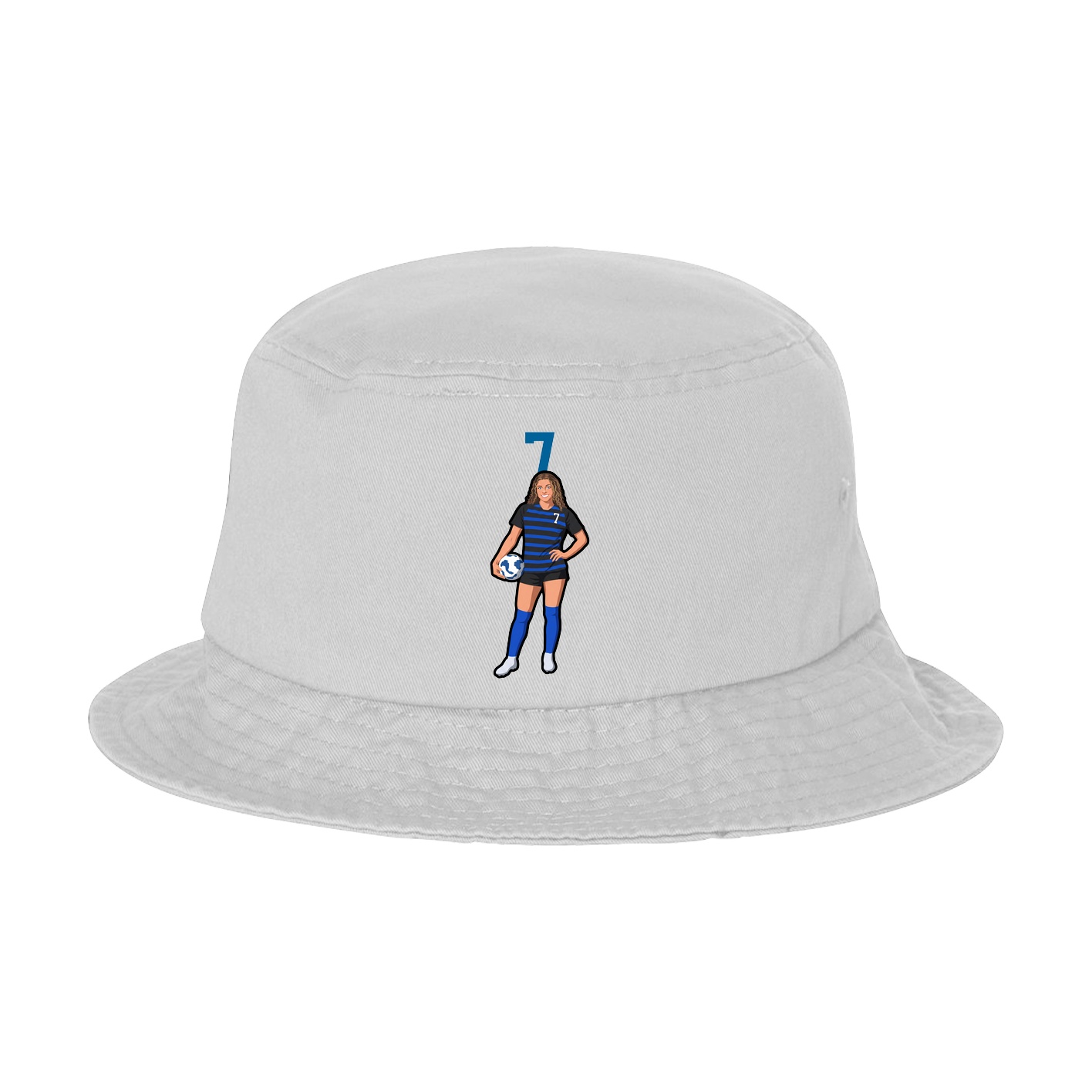 Bucket Cap — Number Top in White