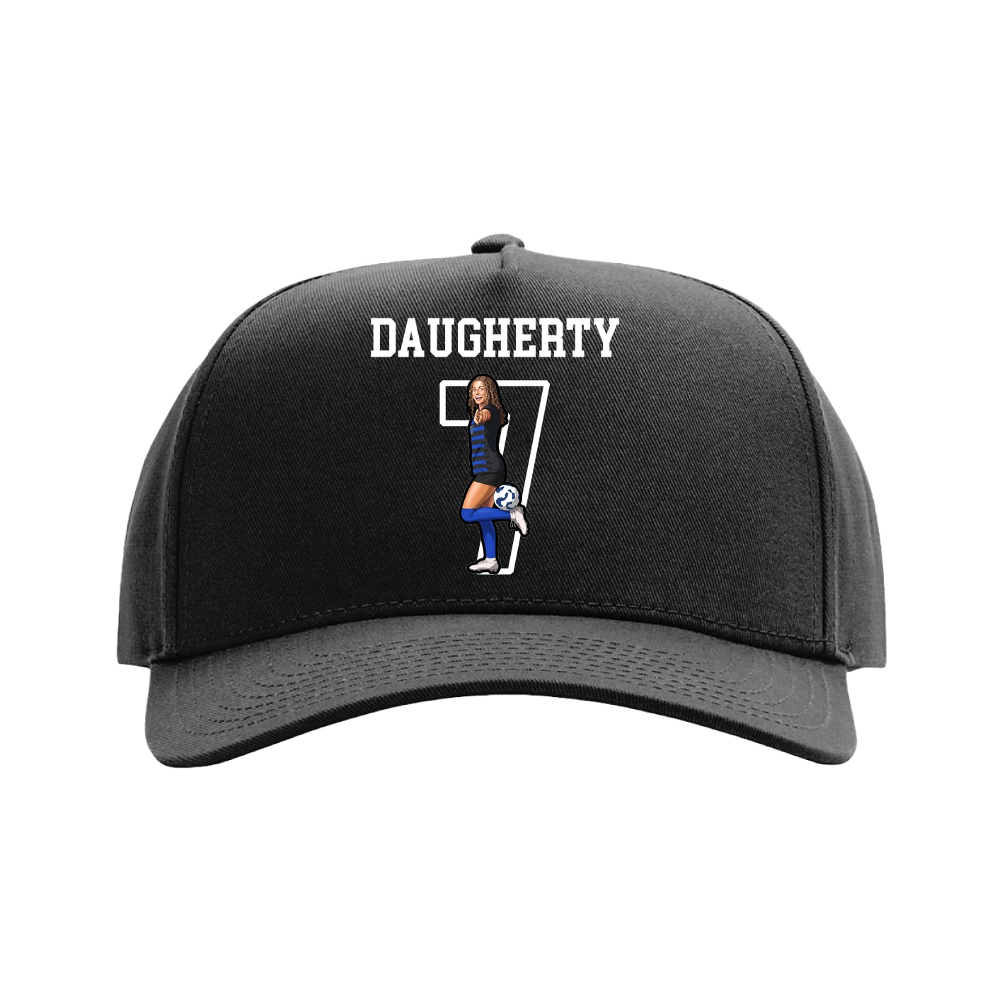 Full Fabric Five-Panel Champ Cap — Shirsey in Black