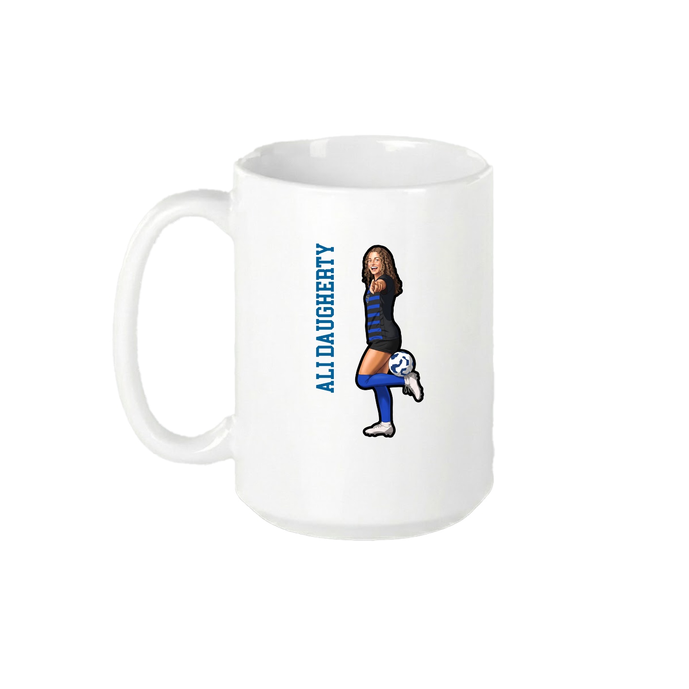 15oz Coffee Mug — Name Vertical in White