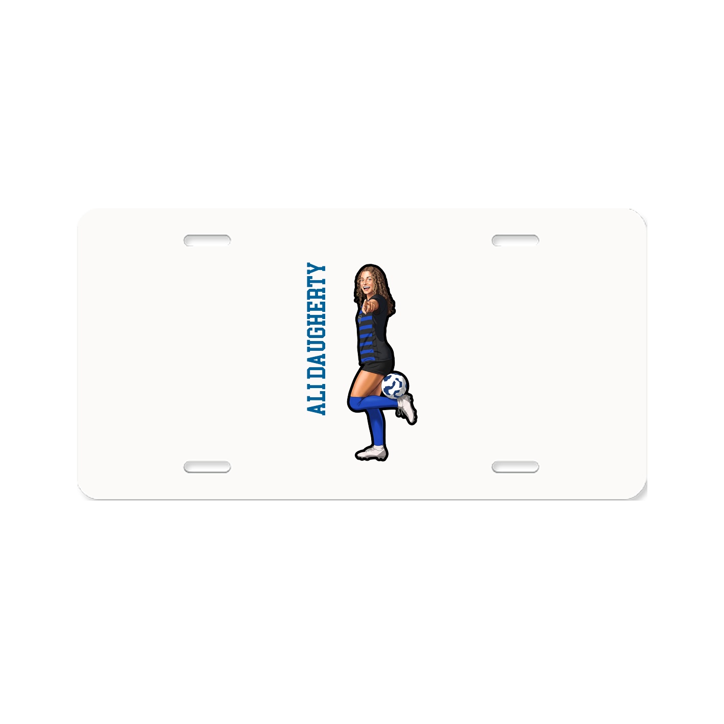 License Plate — Name Vertical in Classic