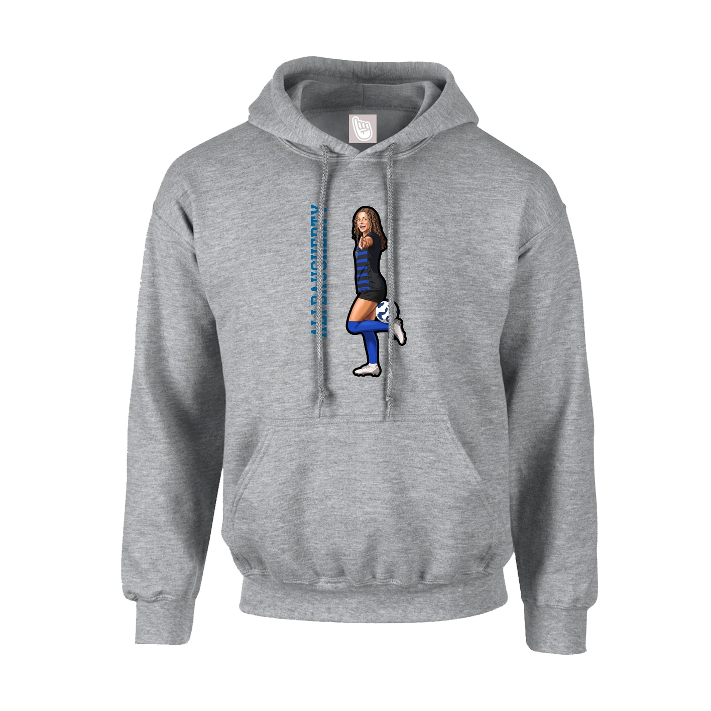 Youth Hoodie — Name Vertical in Grey